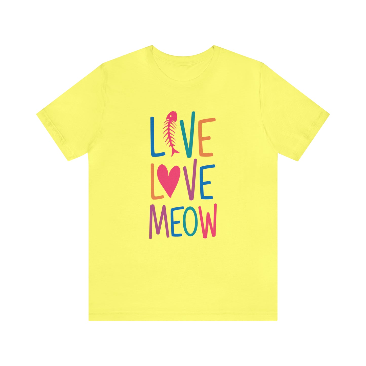 LIVE LOVE MEOW - Jersey Tee - 15 COLOR CHOICES - Sizes to 3 XL