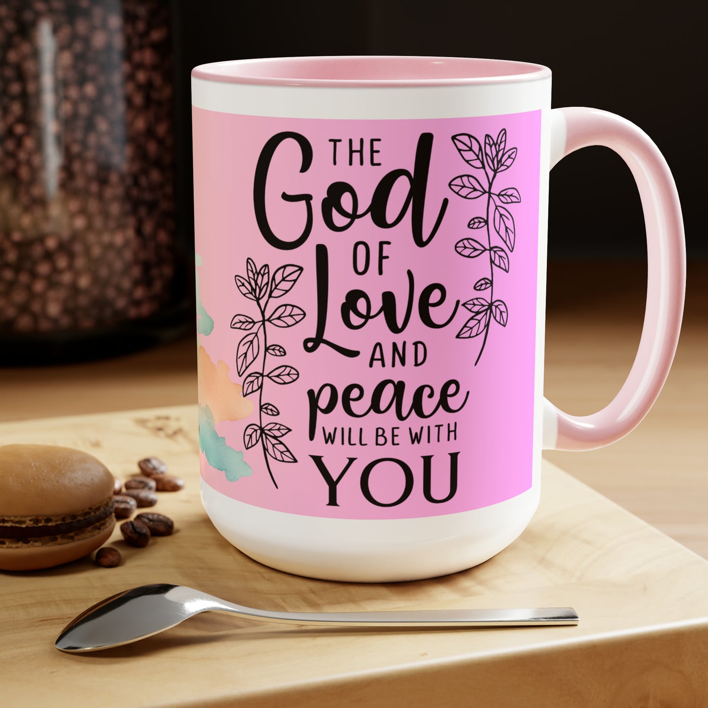 The God Of Love And Peace Be With You - Two-Tone Coffee Mugs, 15oz