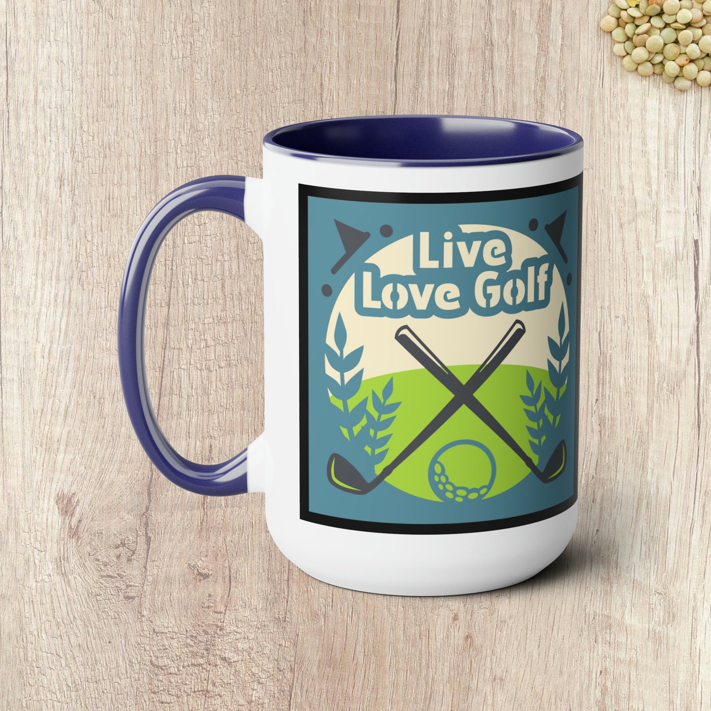 THE OLDER I GET THE HARDER IT IS TO FIND MY BALLS - LIVE LOVE GOLF  - Two-Tone Coffee Mug - 15oz - 5 Color Options