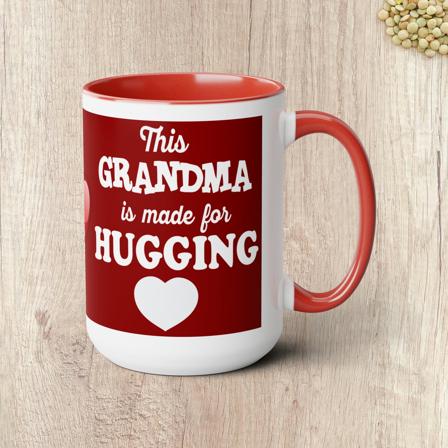 THIS GRANDMA IS MADE FOR HUGGING - Two-Tone Coffee Mug - 15oz - 5 Color Options