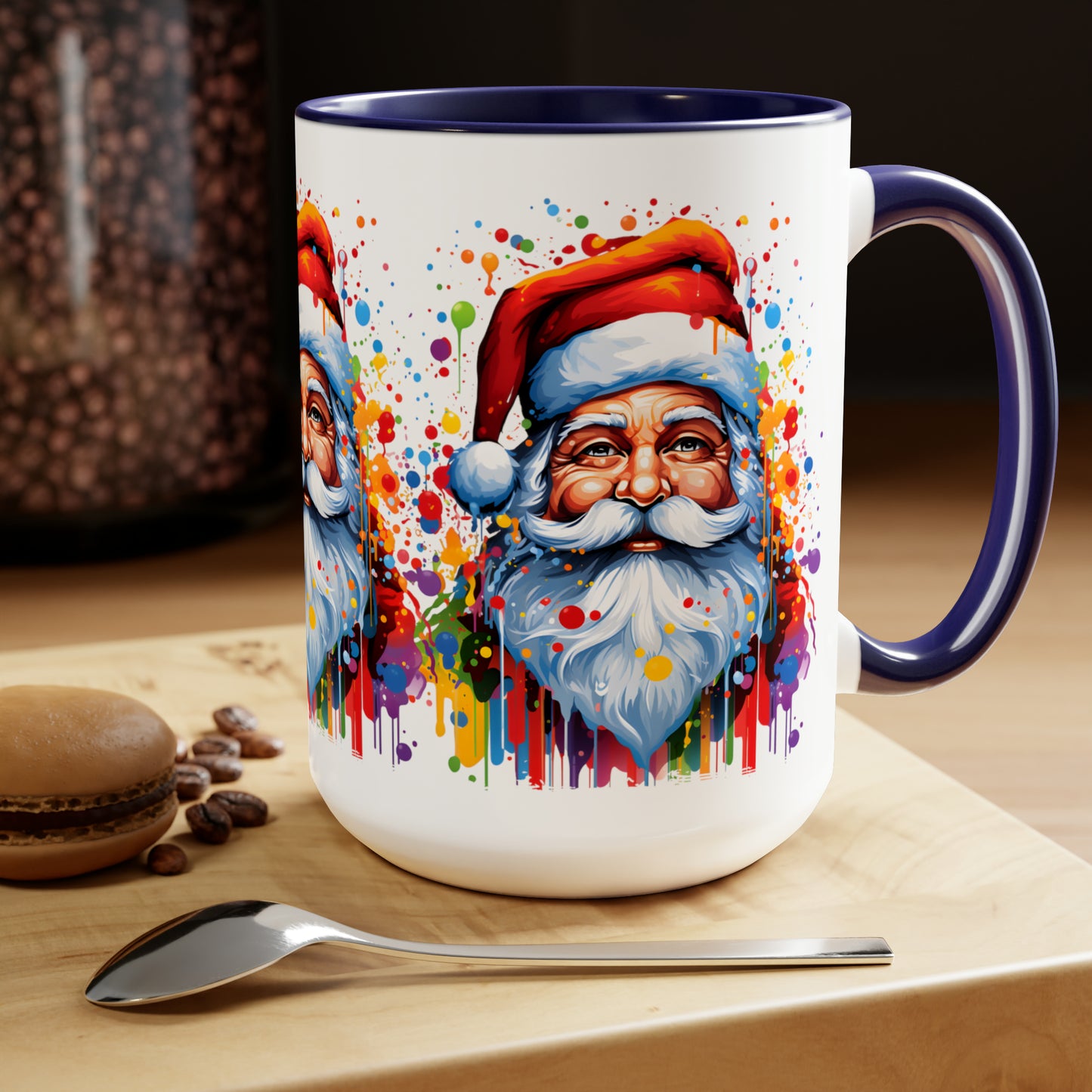 SANTA  - Two-Tone Coffee Mug - 15oz - 5 Color Options