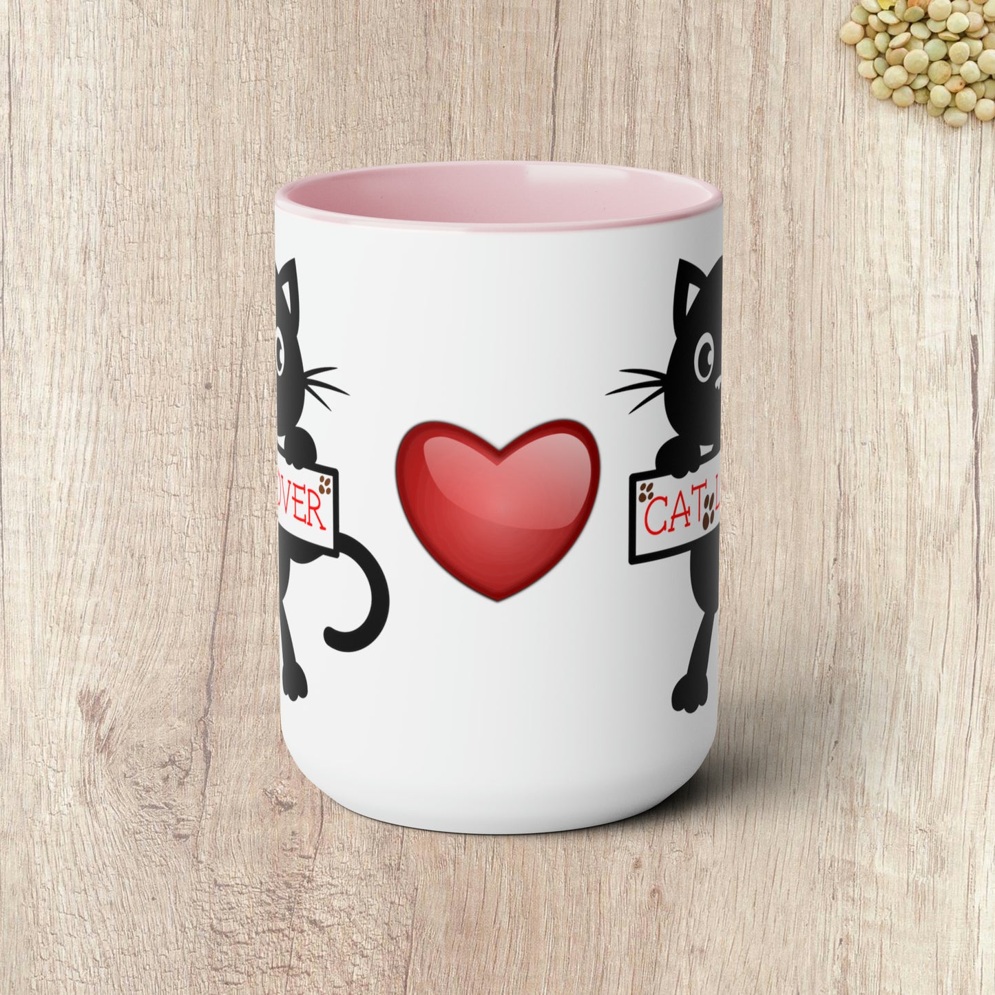 CAT LOVER - Two-Tone Coffee Mug - 15oz - 5 Color Options