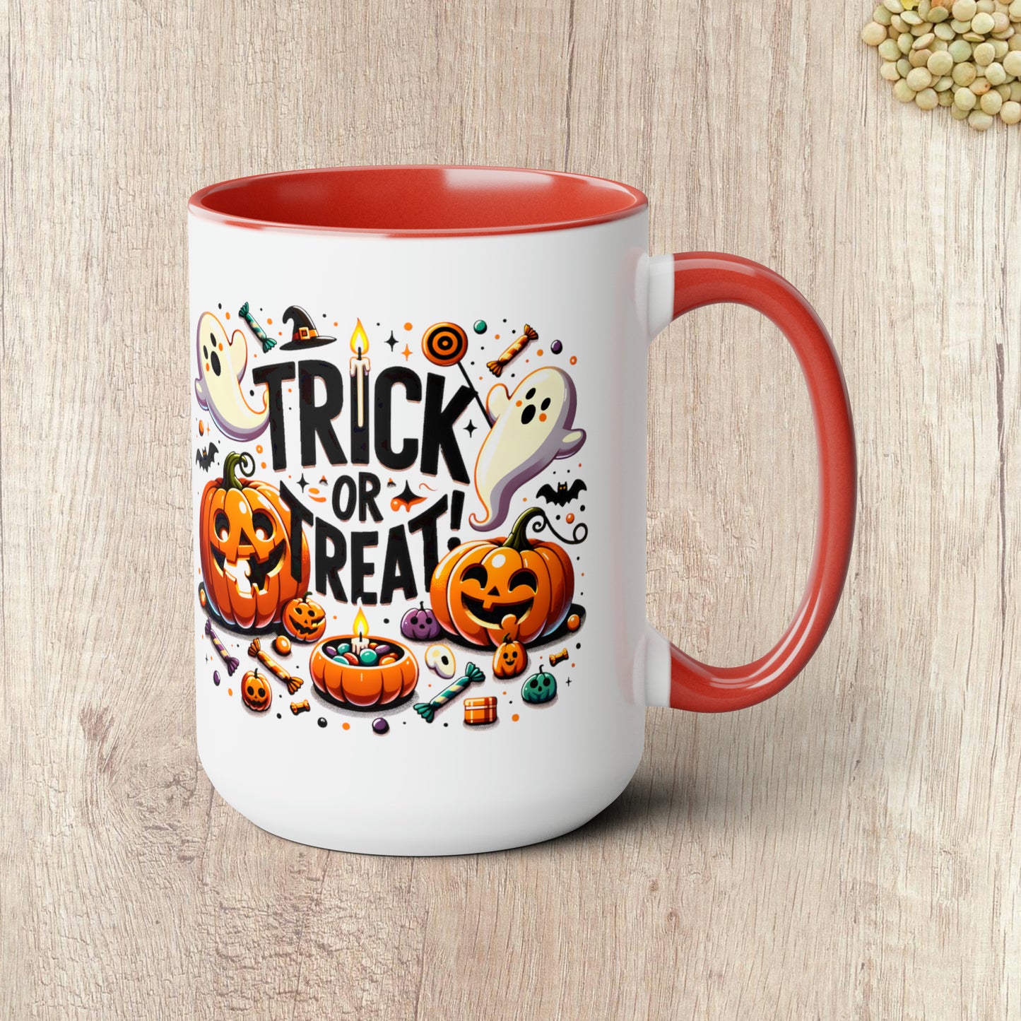 TRICK OR TREAT - Two-Tone Coffee Mug - 15oz - 5 Color Options