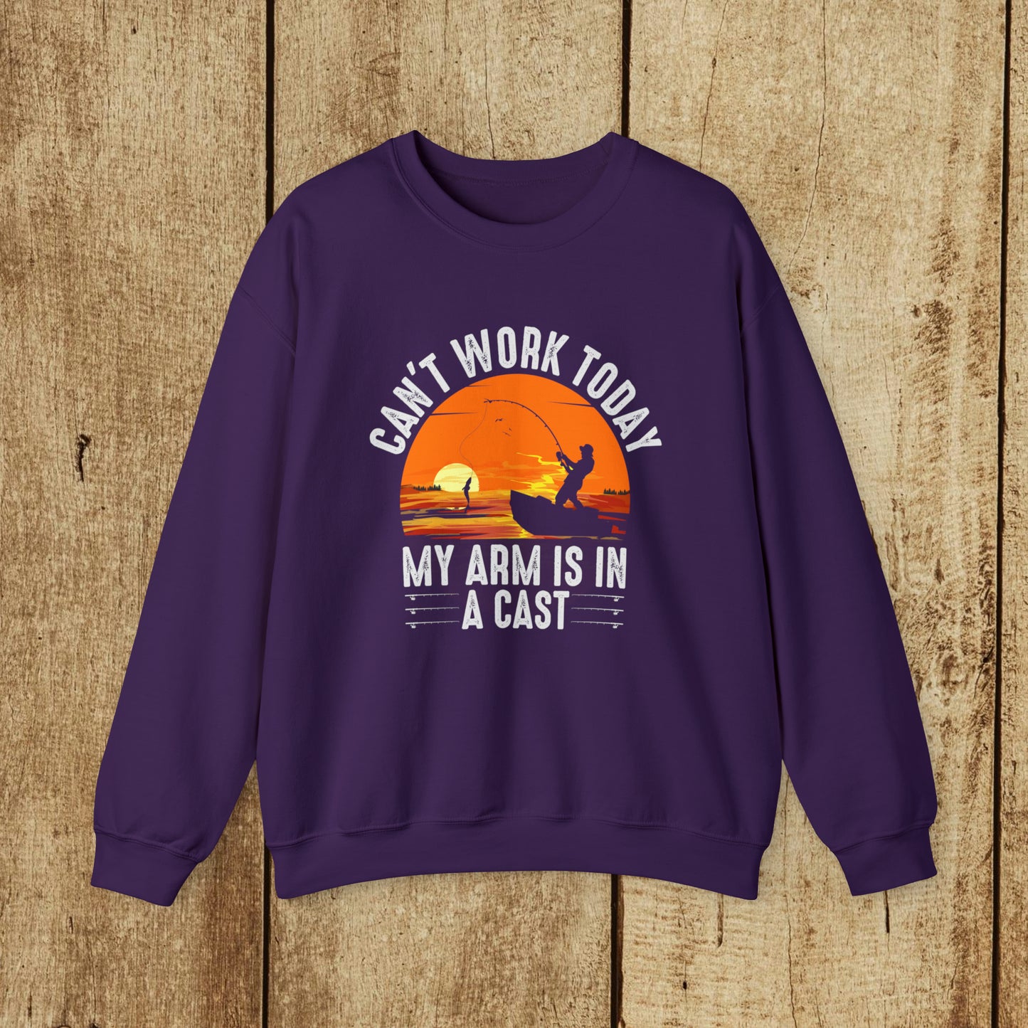 CAN'T WORK TODAY MY ARM IS IN A CAST - Heavy Blend™ Crewneck Sweatshirt - 6 Colors - Sizes to 3XL