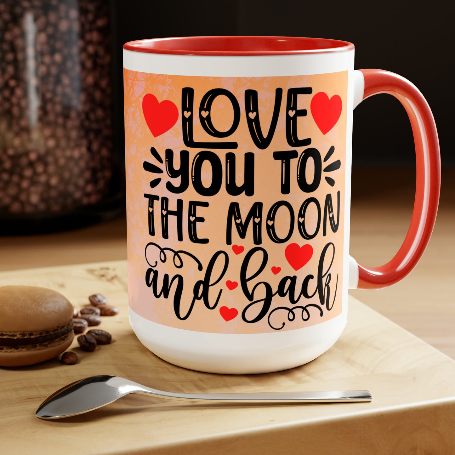 LOVE YOU TO THE MOON AND BACK - DRAGONFLY  - Two-Tone Coffee Mug - 15oz - 5 Color Options