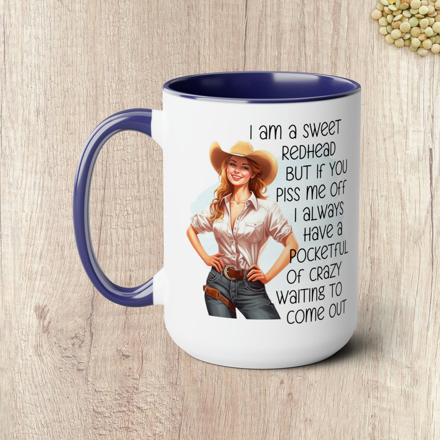 SWEET REDHEAD  - Two-Tone Coffee Mug - 15oz - 5 Color Options