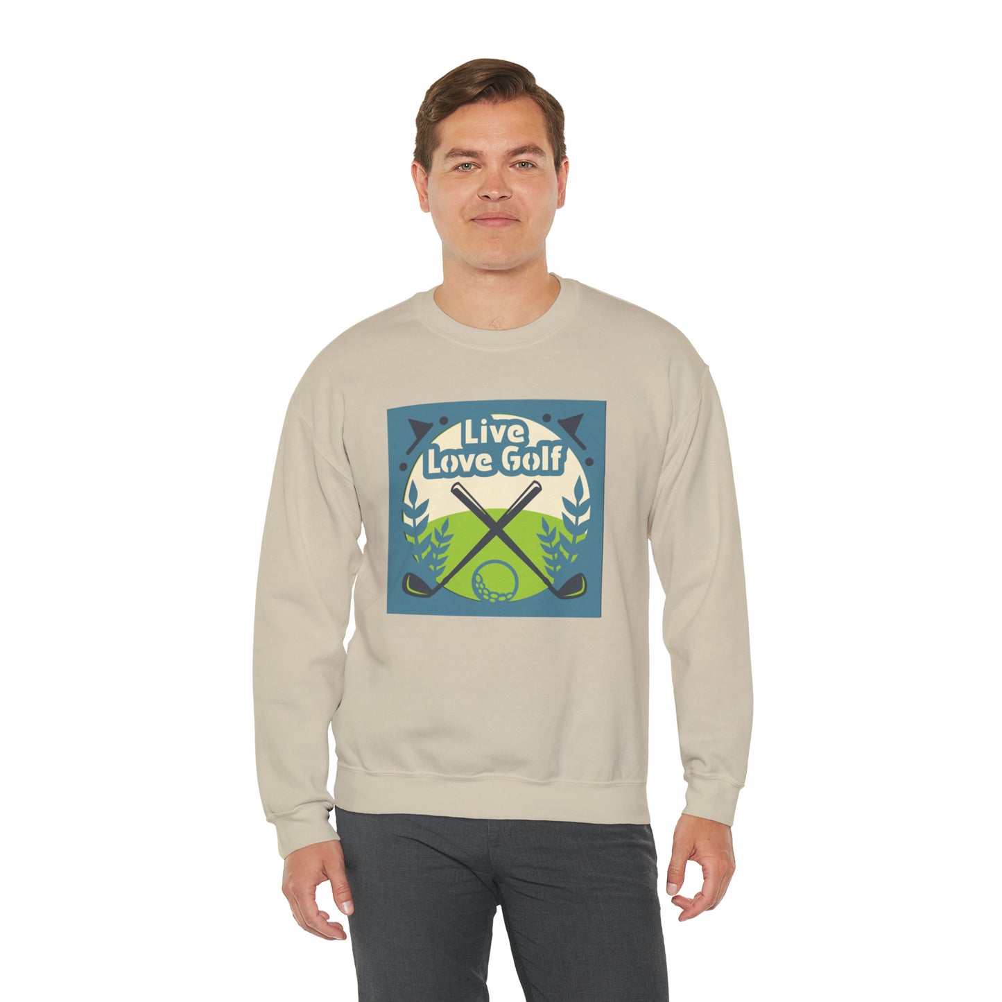 LIVE LOVE GOLF  - Heavy Blend™ Crewneck Sweatshirt - 11 Colors - Sizes to 3XL