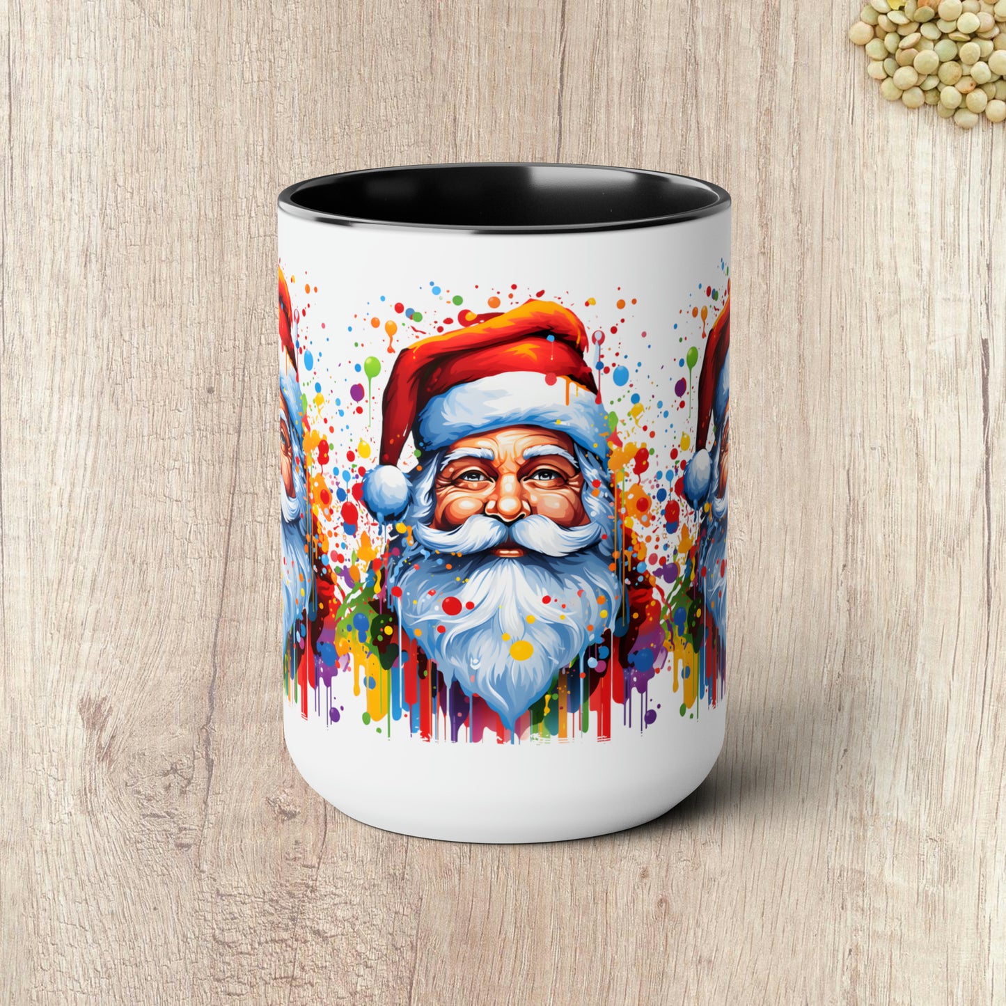 SANTA  - Two-Tone Coffee Mug - 15oz - 5 Color Options