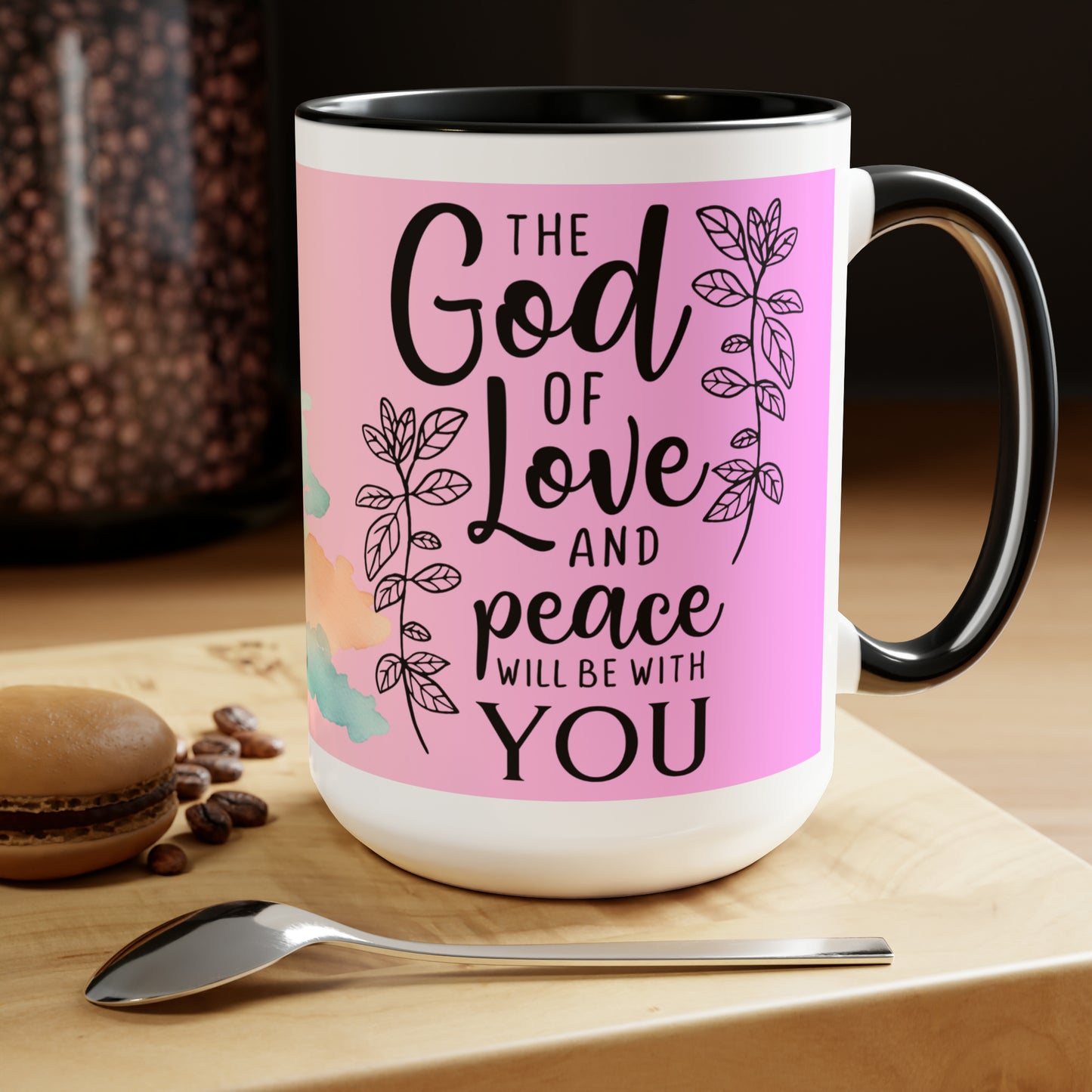 The God Of Love And Peace Be With You - Two-Tone Coffee Mugs, 15oz