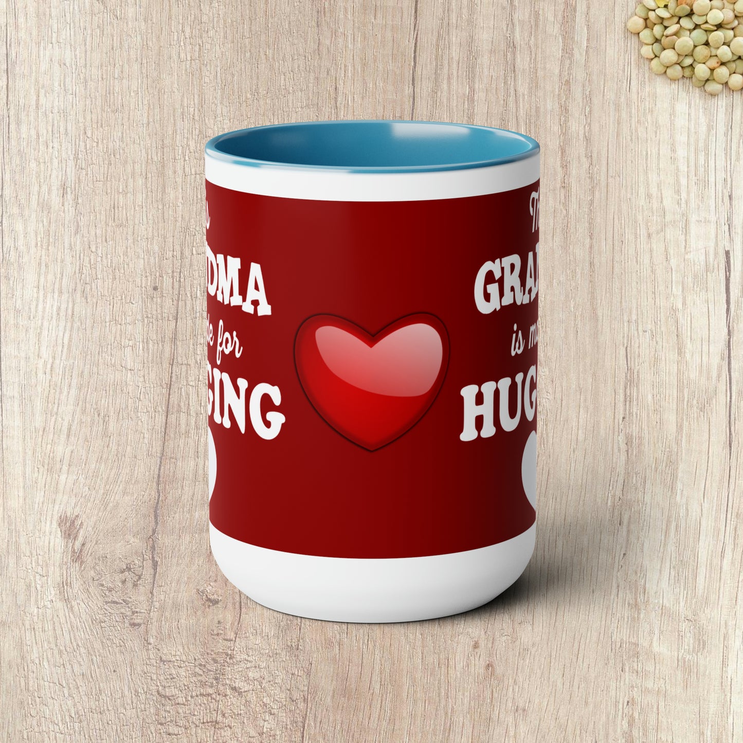 THIS GRANDMA IS MADE FOR HUGGING - Two-Tone Coffee Mug - 15oz - 5 Color Options