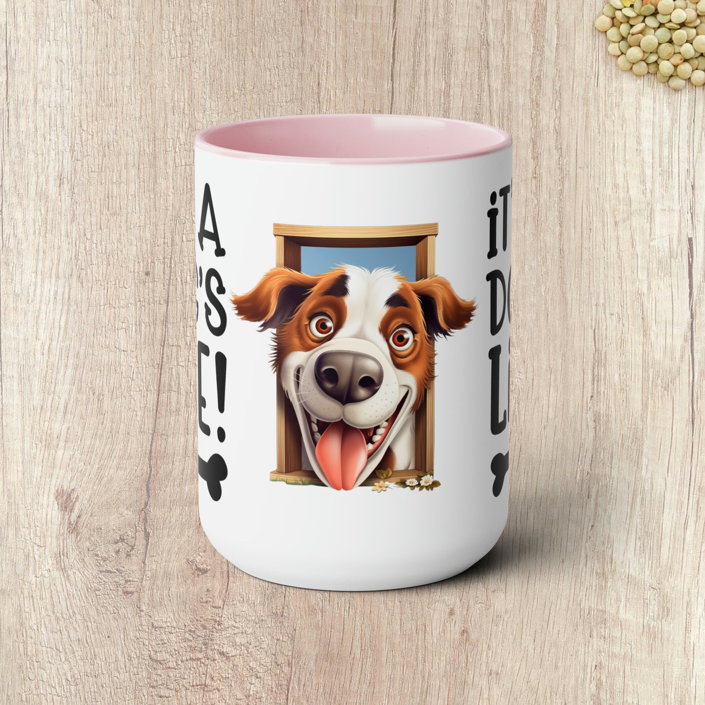 IT'S A DOG'S LIFE - Two-Tone Coffee Mug - 15oz - 5 Color Options