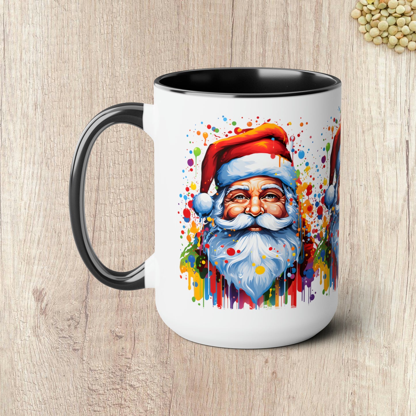 SANTA  - Two-Tone Coffee Mug - 15oz - 5 Color Options