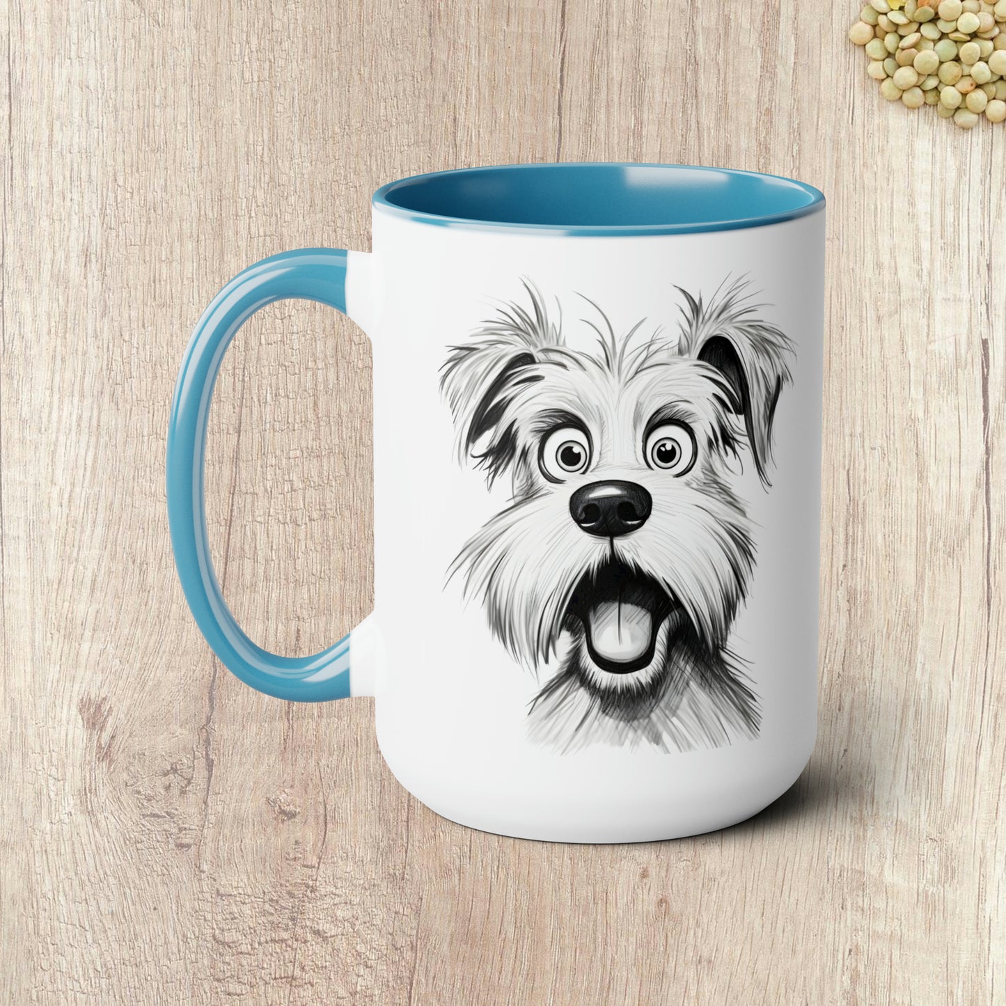 LOVE IS WET NOSES AND WAGGING TAILS  - Two-Tone Coffee Mug - 15oz - 5 Color Options