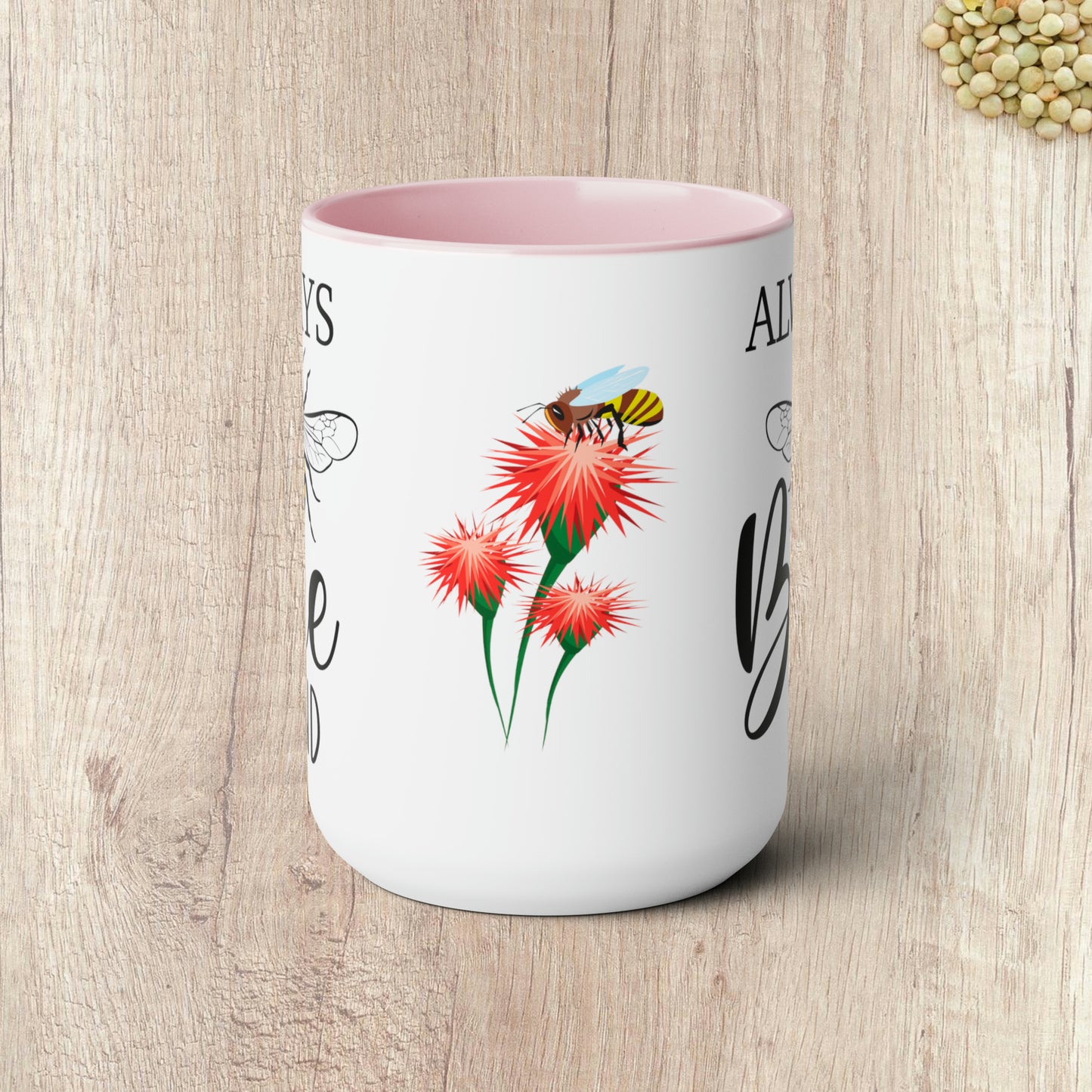 ALWAYS BEE KIND  - Two-Tone Coffee Mug - 15oz - 5 Color Options