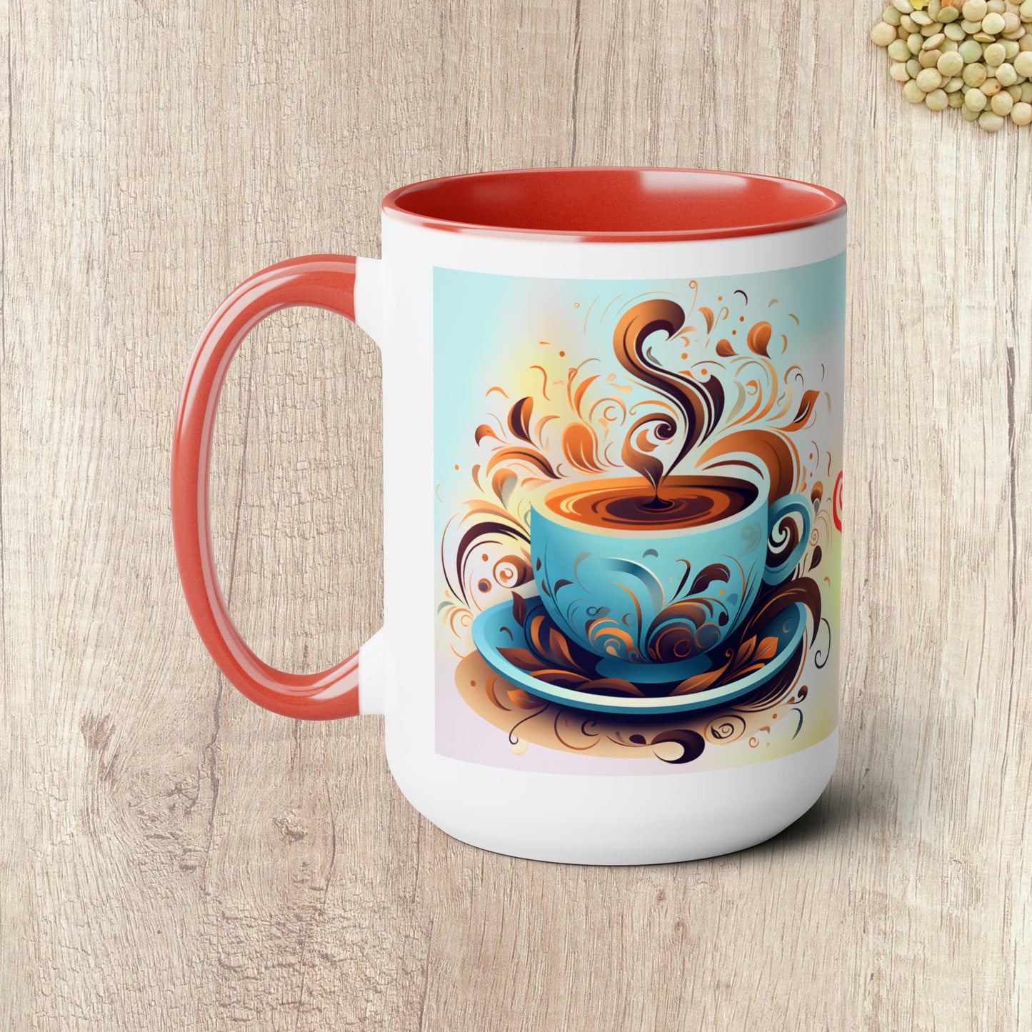 THIS HOME RUNS ON CUDDLES AND CAFFEINE  - Two-Tone Coffee Mug - 15oz - 5 Color Options