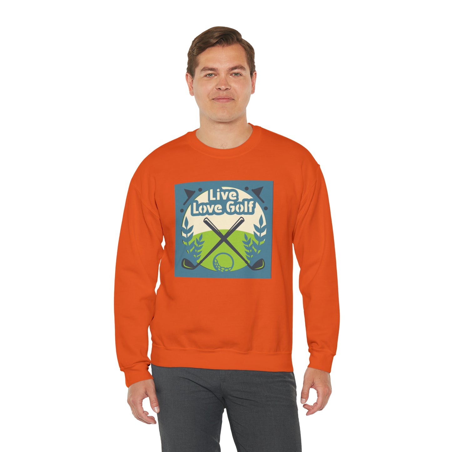 LIVE LOVE GOLF  - Heavy Blend™ Crewneck Sweatshirt - 11 Colors - Sizes to 3XL