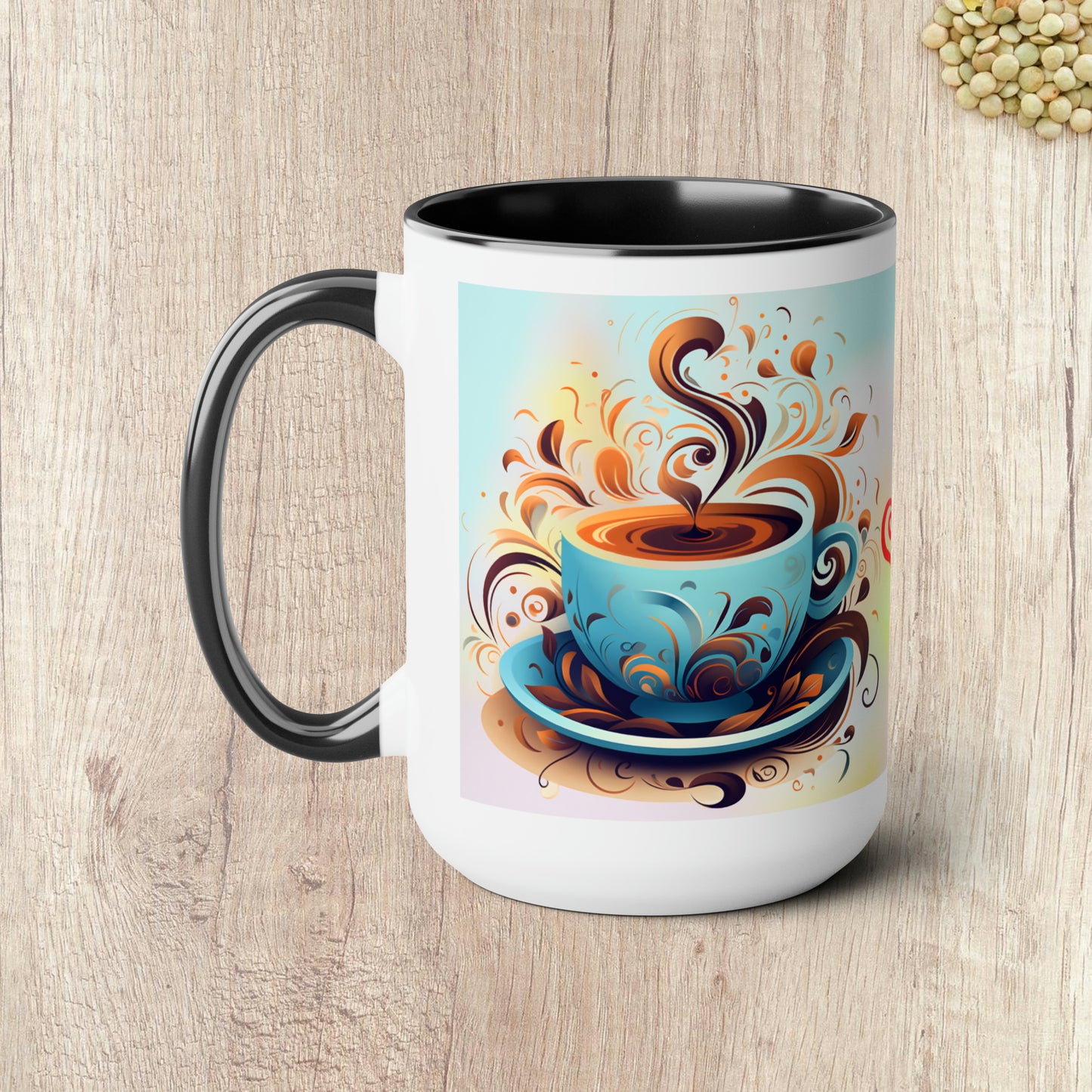 THIS HOME RUNS ON CUDDLES AND CAFFEINE  - Two-Tone Coffee Mug - 15oz - 5 Color Options