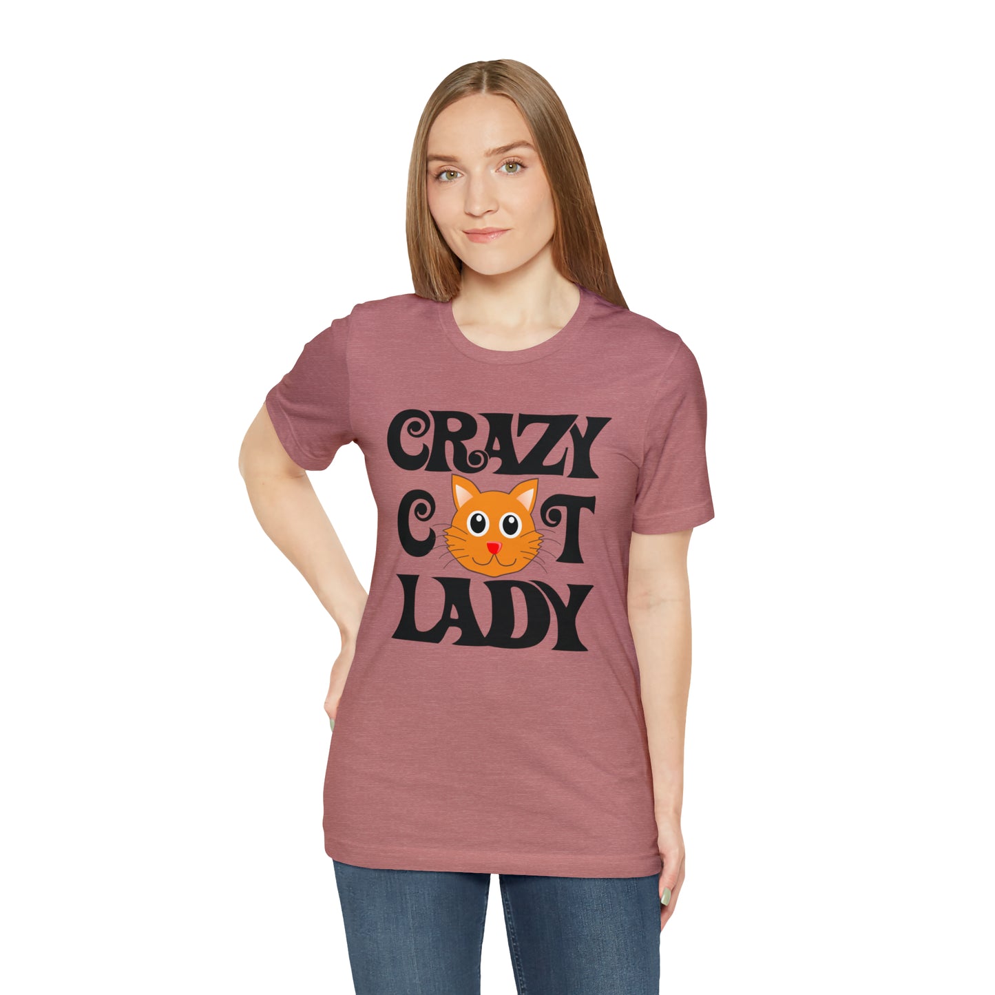 CRAZY CAT LADY - Jersey Tee - 15 COLOR CHOICES - Sizes to 3 XL