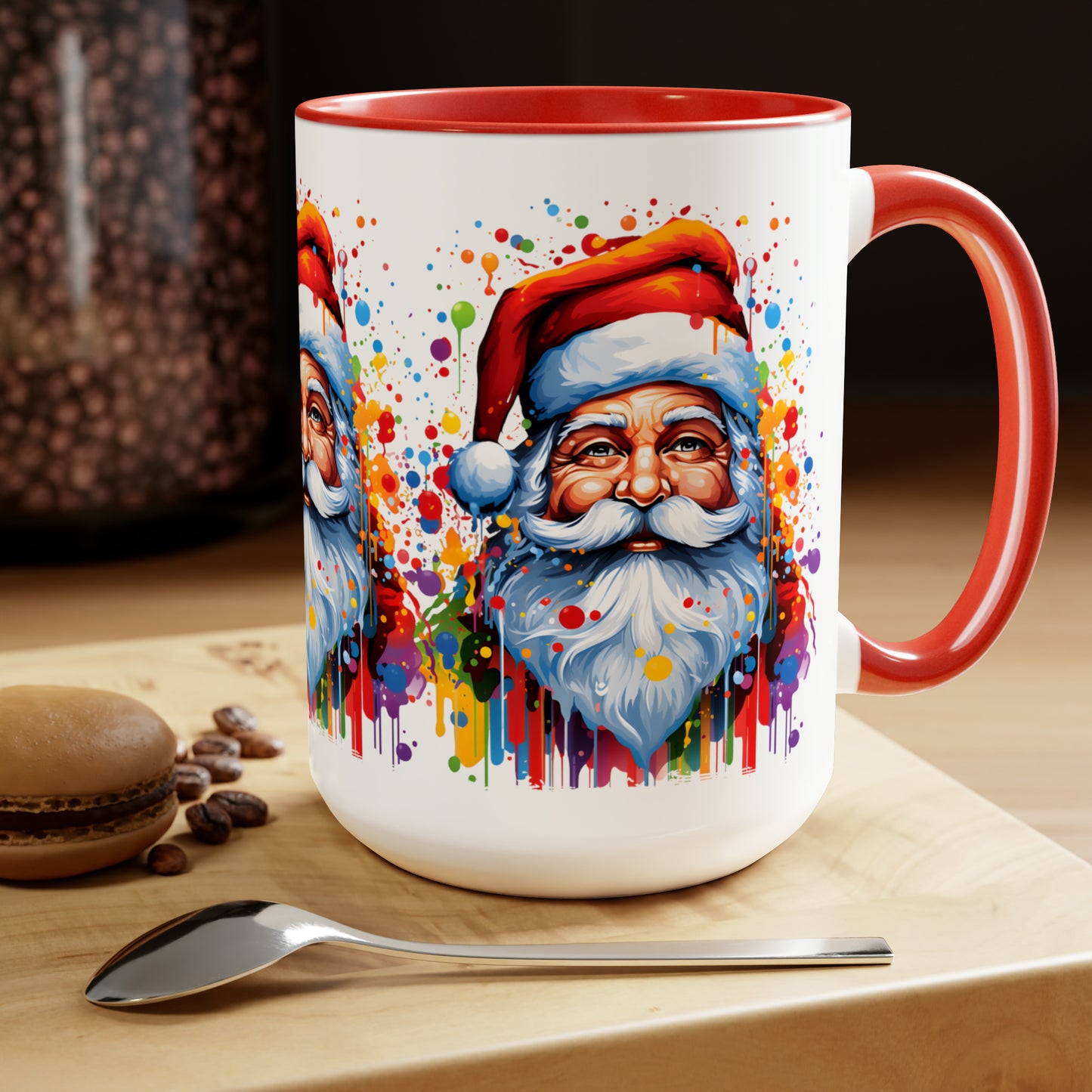 SANTA  - Two-Tone Coffee Mug - 15oz - 5 Color Options