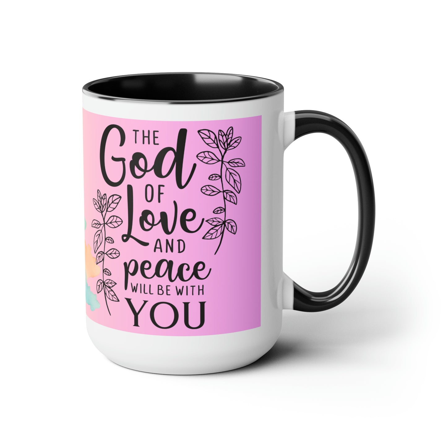 The God Of Love And Peace Be With You - Two-Tone Coffee Mugs, 15oz