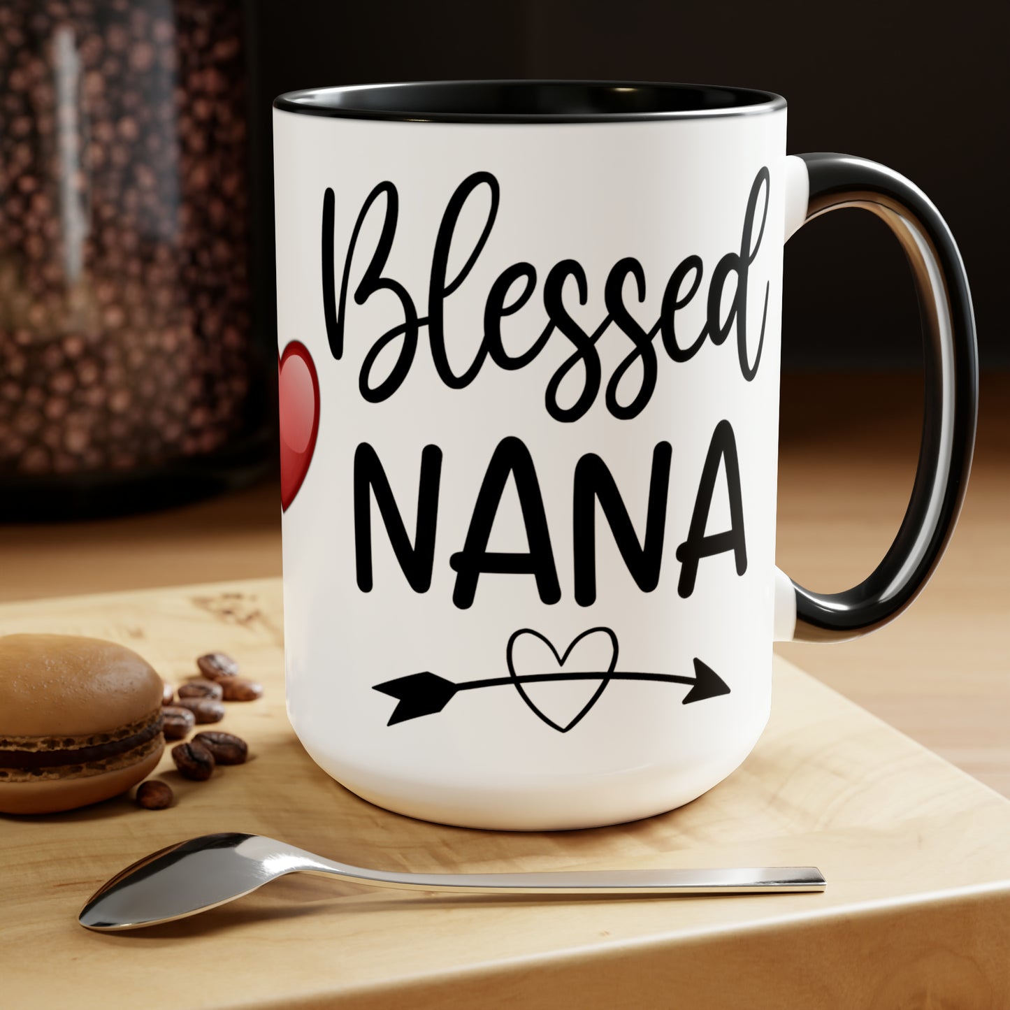 BLESSED NANA  - Two-Tone Coffee Mug - 15oz - 5 Color Options