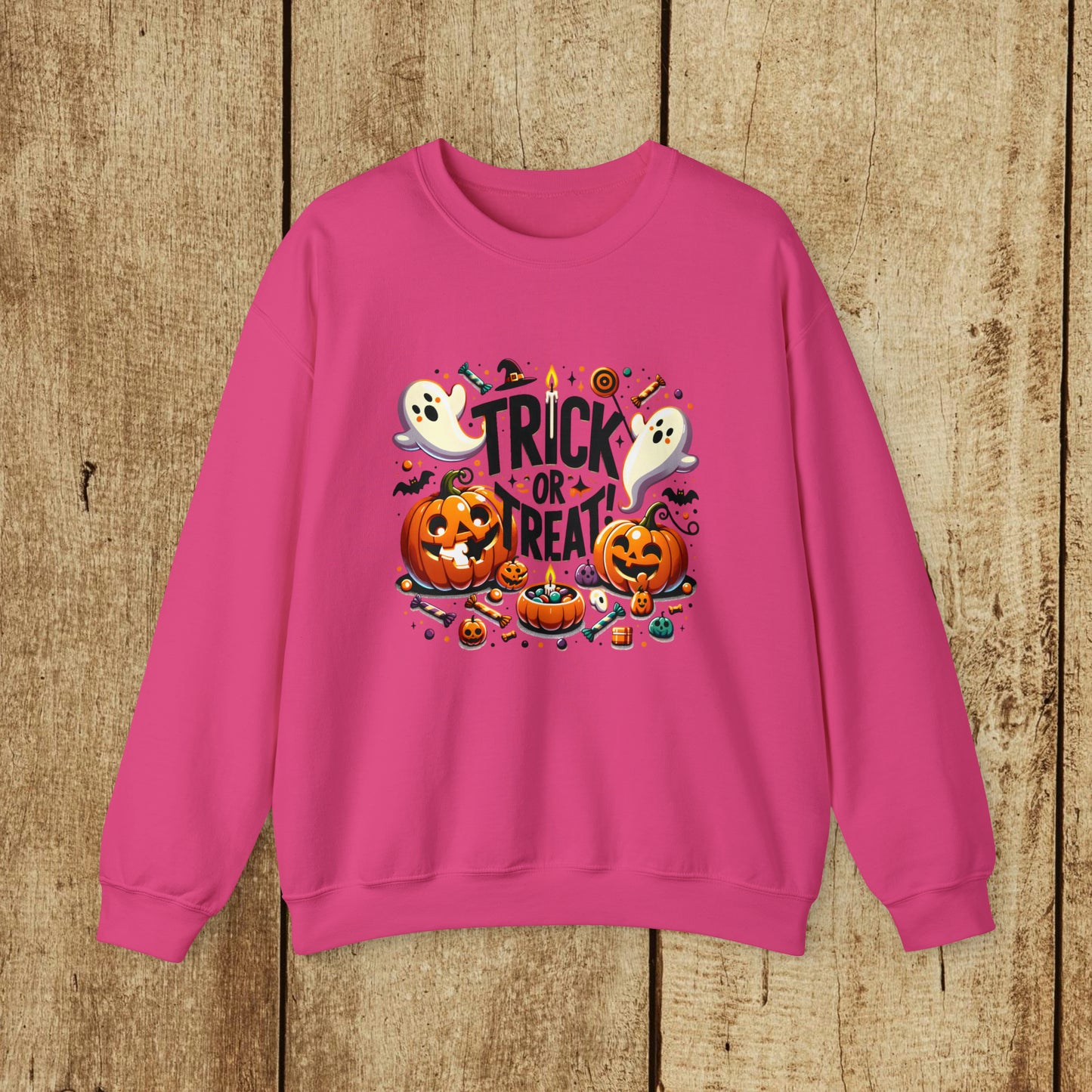 TRICK OR TREAT  - Heavy Blend™ Crewneck Sweatshirt - 11 Colors - Sizes to 3XL