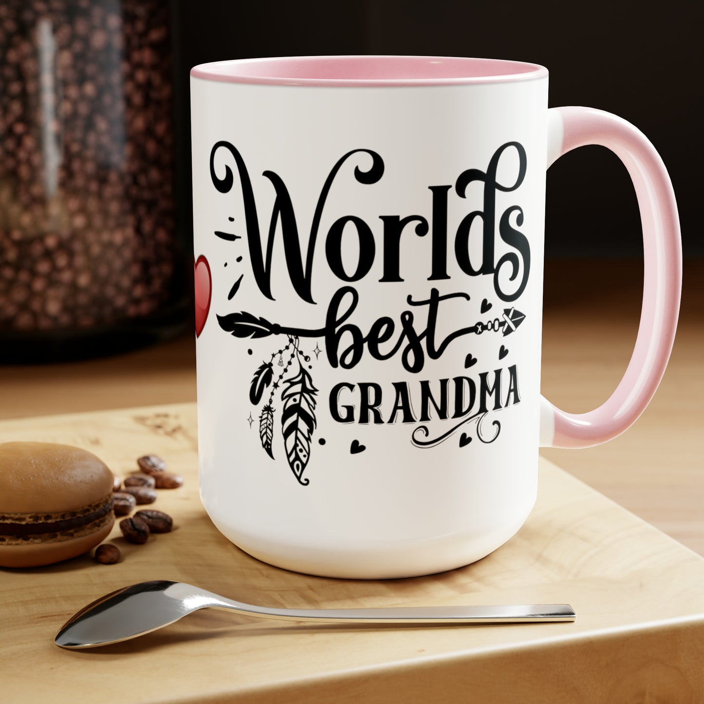 WORLD"S BEST GRANDMA - Two-Tone Coffee Mug - 15oz - 5 Color Options