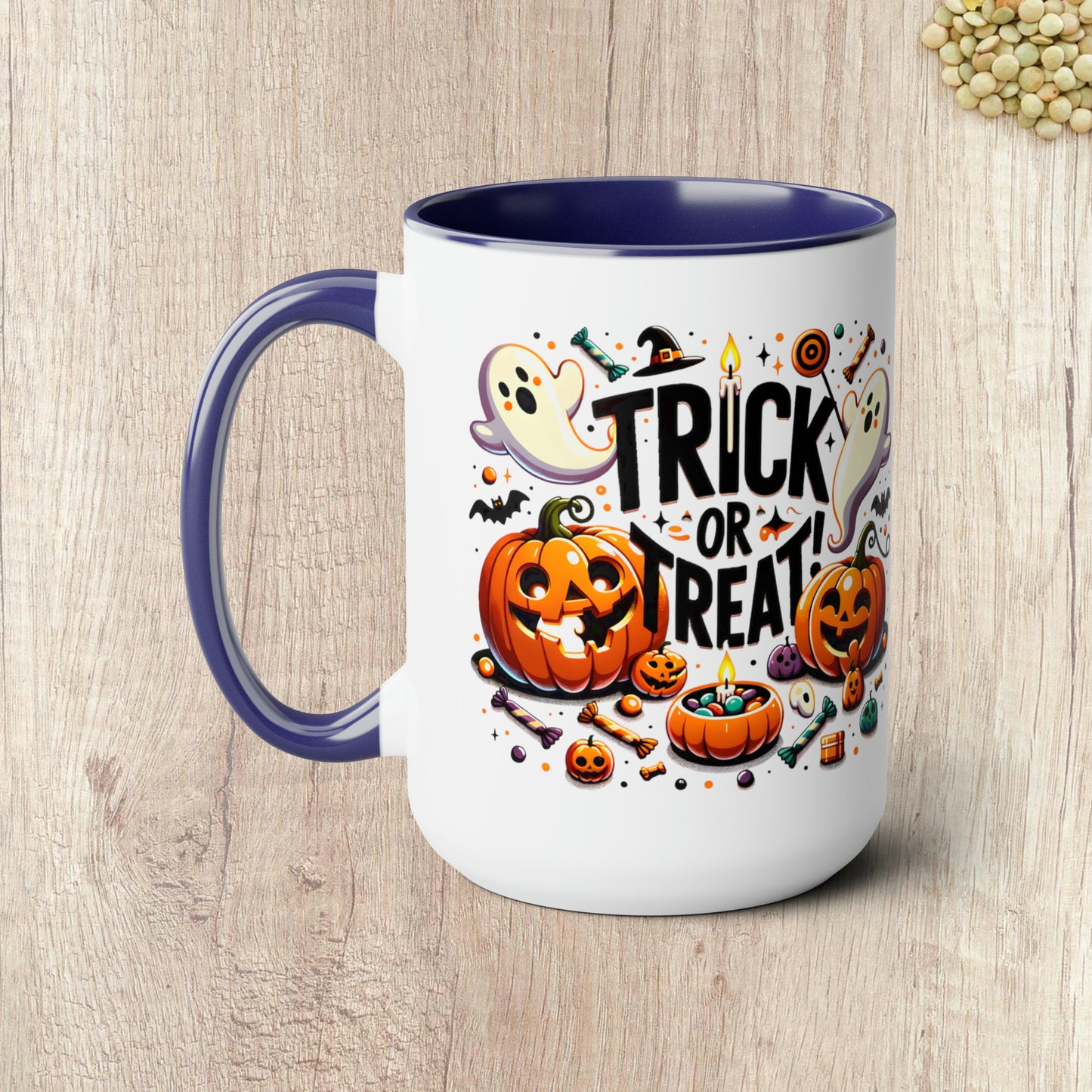 TRICK OR TREAT - Two-Tone Coffee Mug - 15oz - 5 Color Options