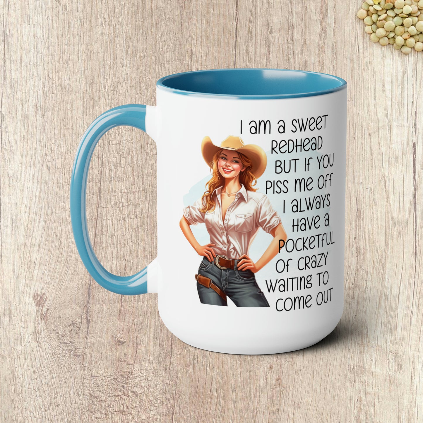 SWEET REDHEAD  - Two-Tone Coffee Mug - 15oz - 5 Color Options