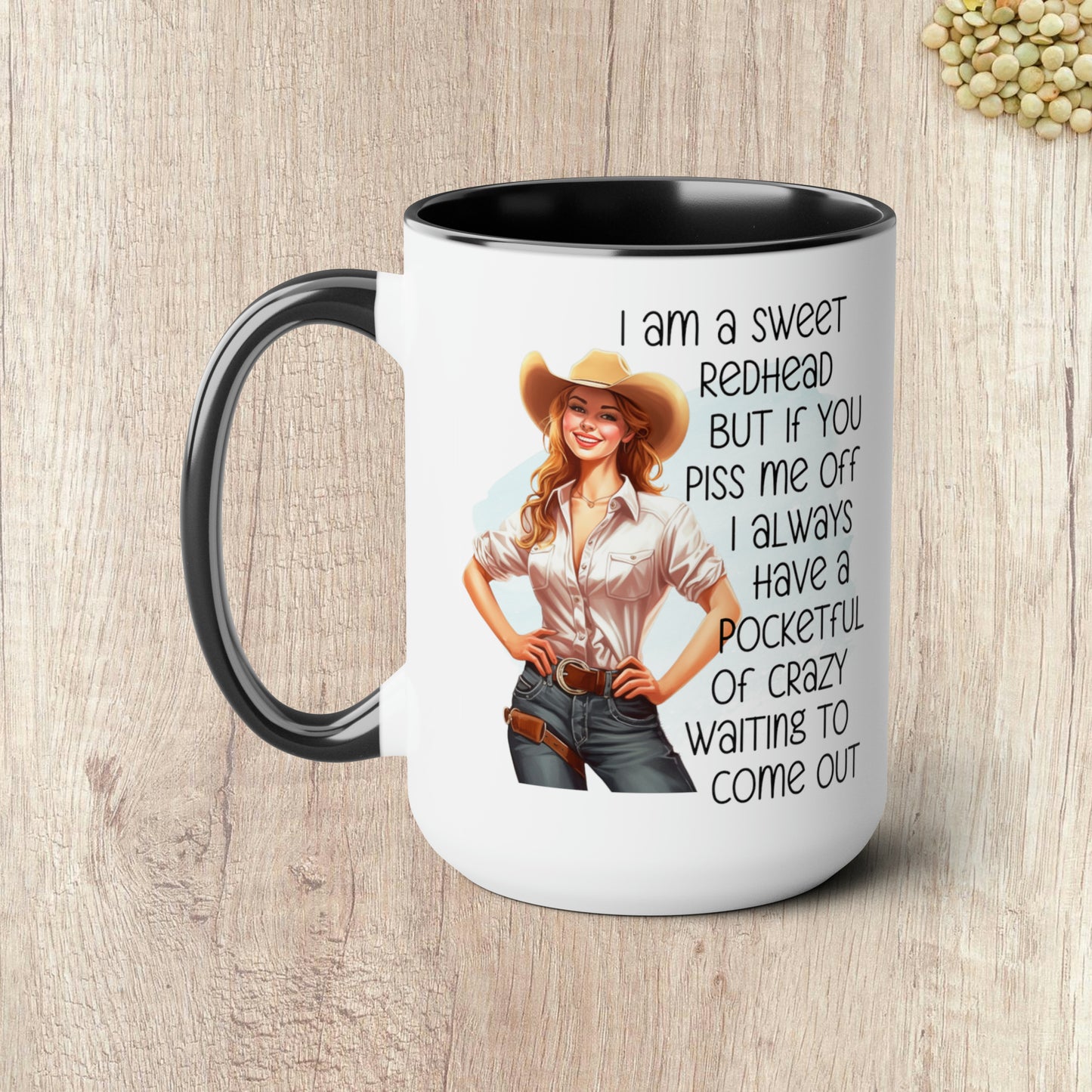 SWEET REDHEAD  - Two-Tone Coffee Mug - 15oz - 5 Color Options