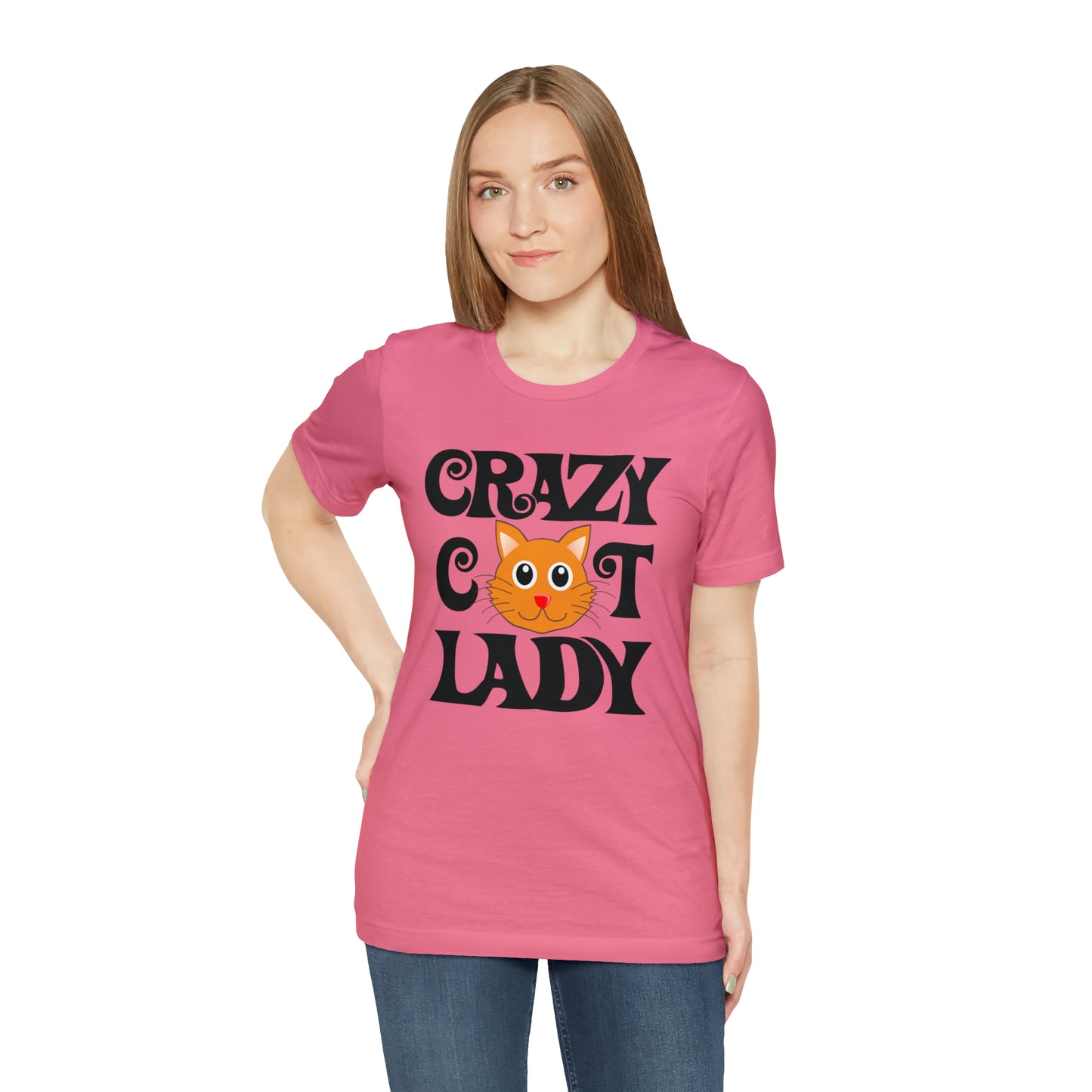 CRAZY CAT LADY - Jersey Tee - 15 COLOR CHOICES - Sizes to 3 XL