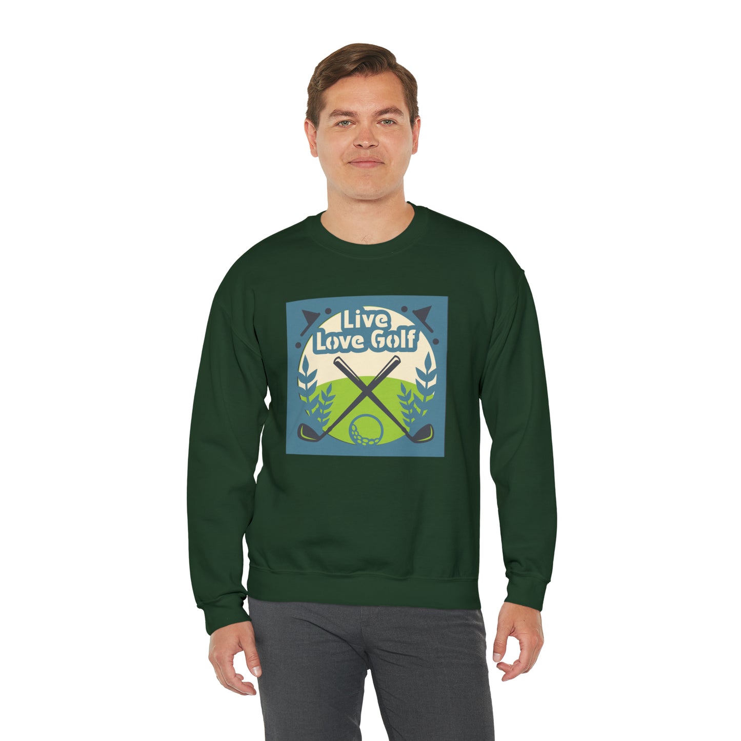 LIVE LOVE GOLF  - Heavy Blend™ Crewneck Sweatshirt - 11 Colors - Sizes to 3XL