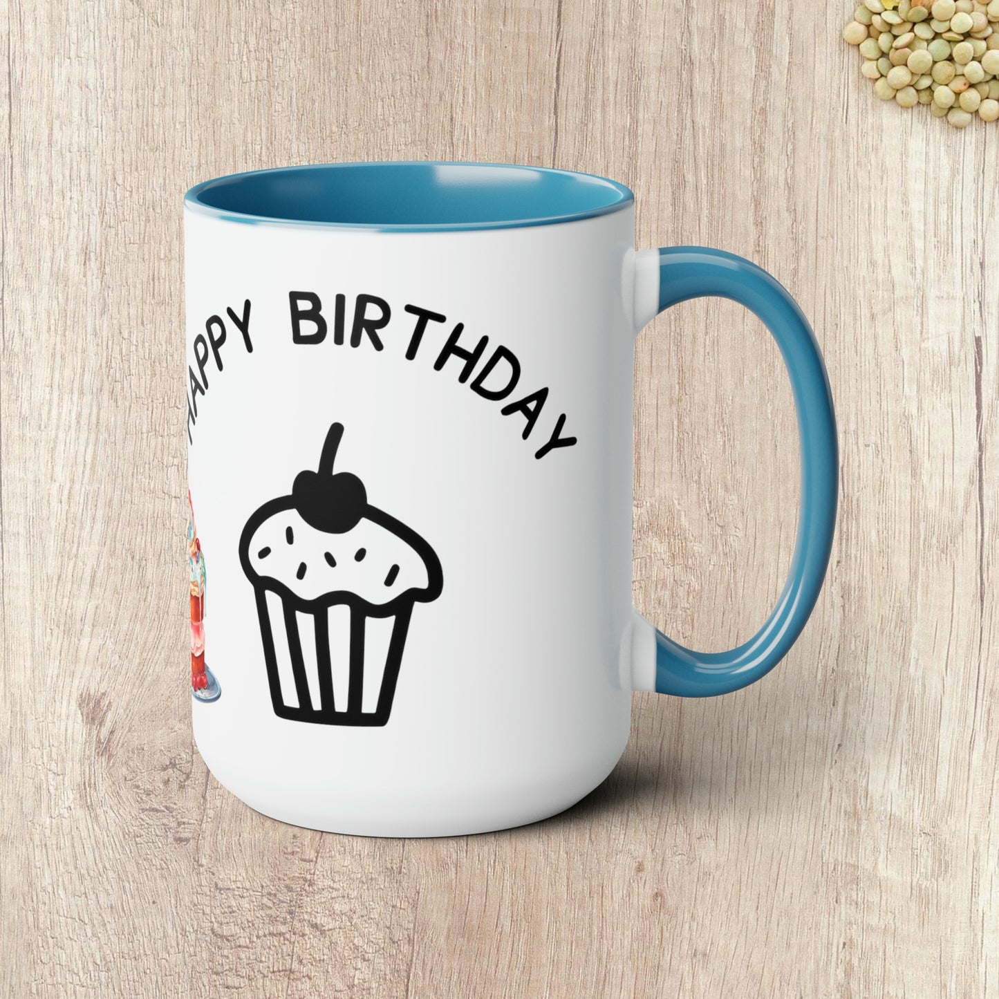 HAPPY BIRTHDAY  - Two-Tone Coffee Mug - 15oz - 5 Color Options