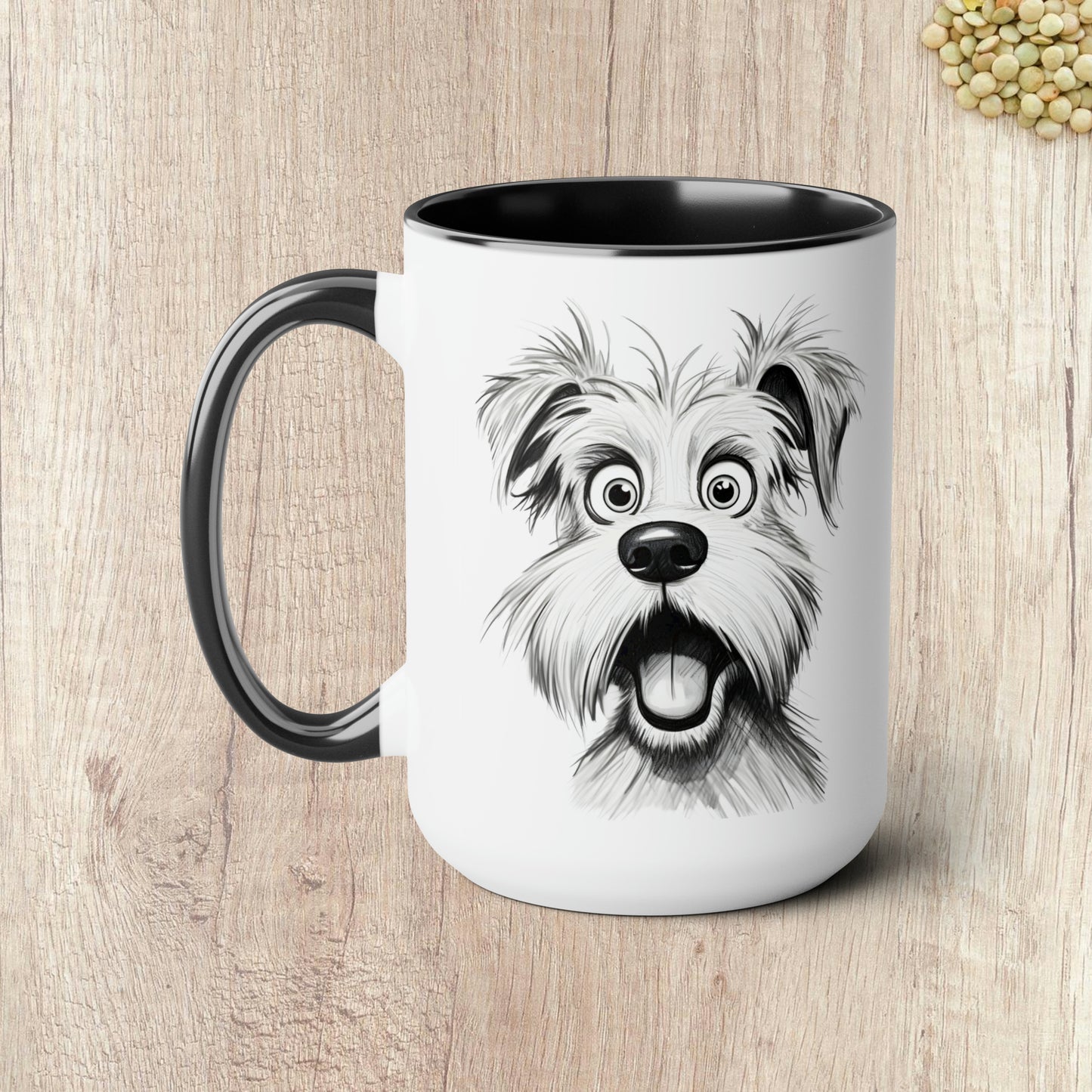 LOVE IS WET NOSES AND WAGGING TAILS  - Two-Tone Coffee Mug - 15oz - 5 Color Options