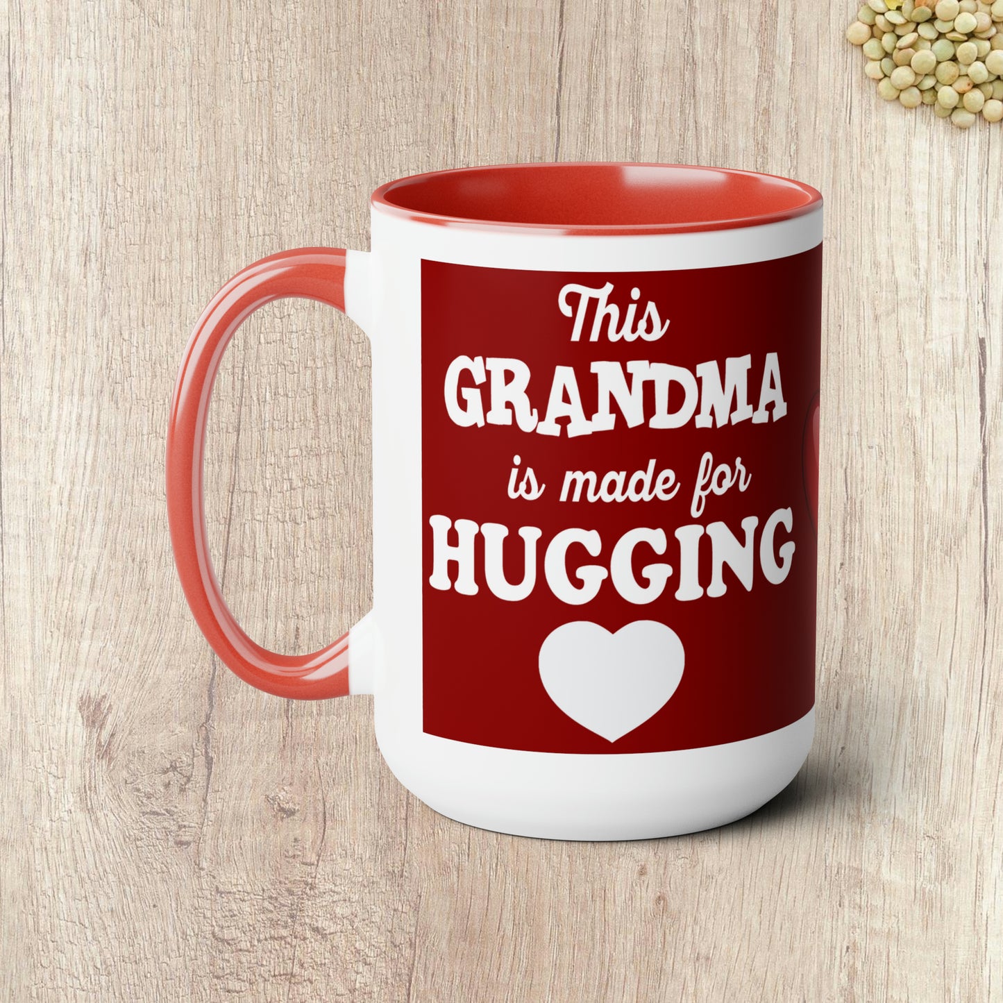 THIS GRANDMA IS MADE FOR HUGGING - Two-Tone Coffee Mug - 15oz - 5 Color Options