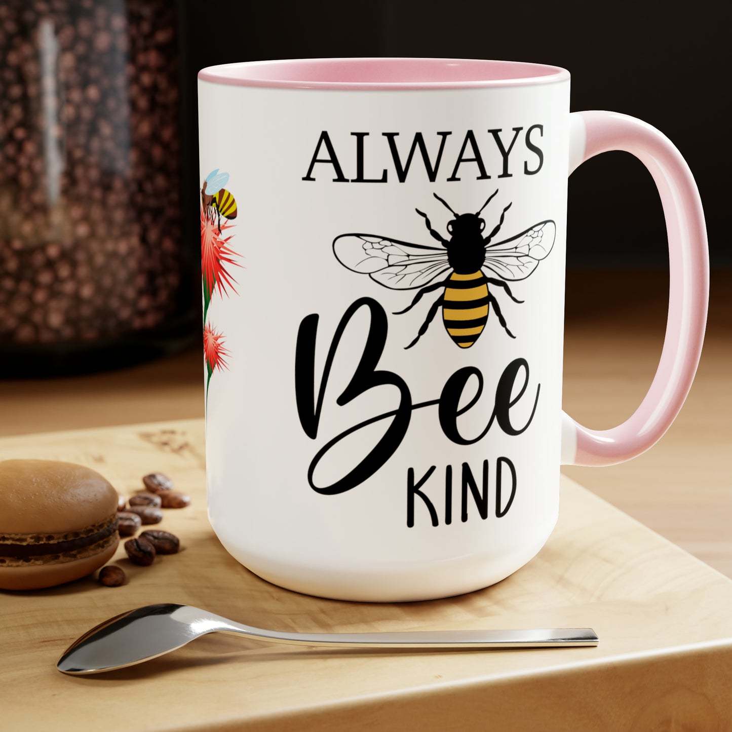 ALWAYS BEE KIND  - Two-Tone Coffee Mug - 15oz - 5 Color Options