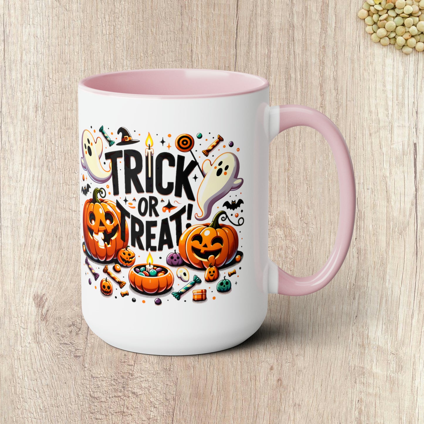 TRICK OR TREAT - Two-Tone Coffee Mug - 15oz - 5 Color Options