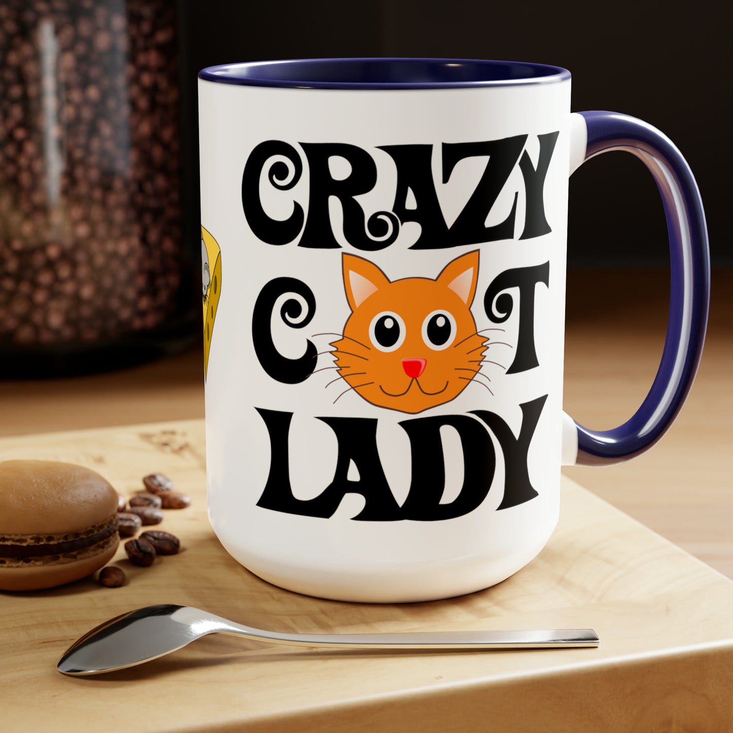 CRAZY CAT LADY - Two-Tone Coffee Mug - 15oz - 5 Color Options