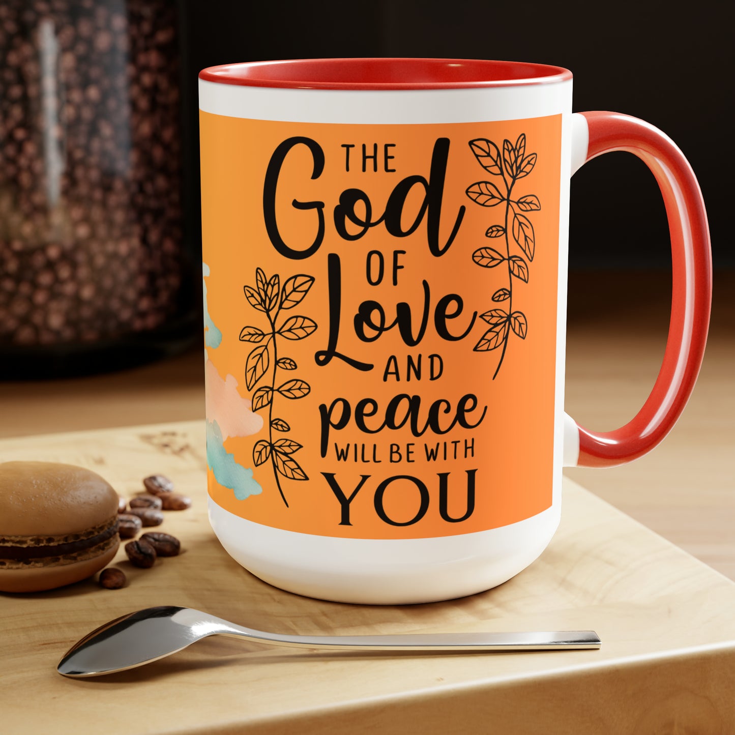 The God Of Love And Peace Be With You - Two-Tone Coffee Mugs, 15oz