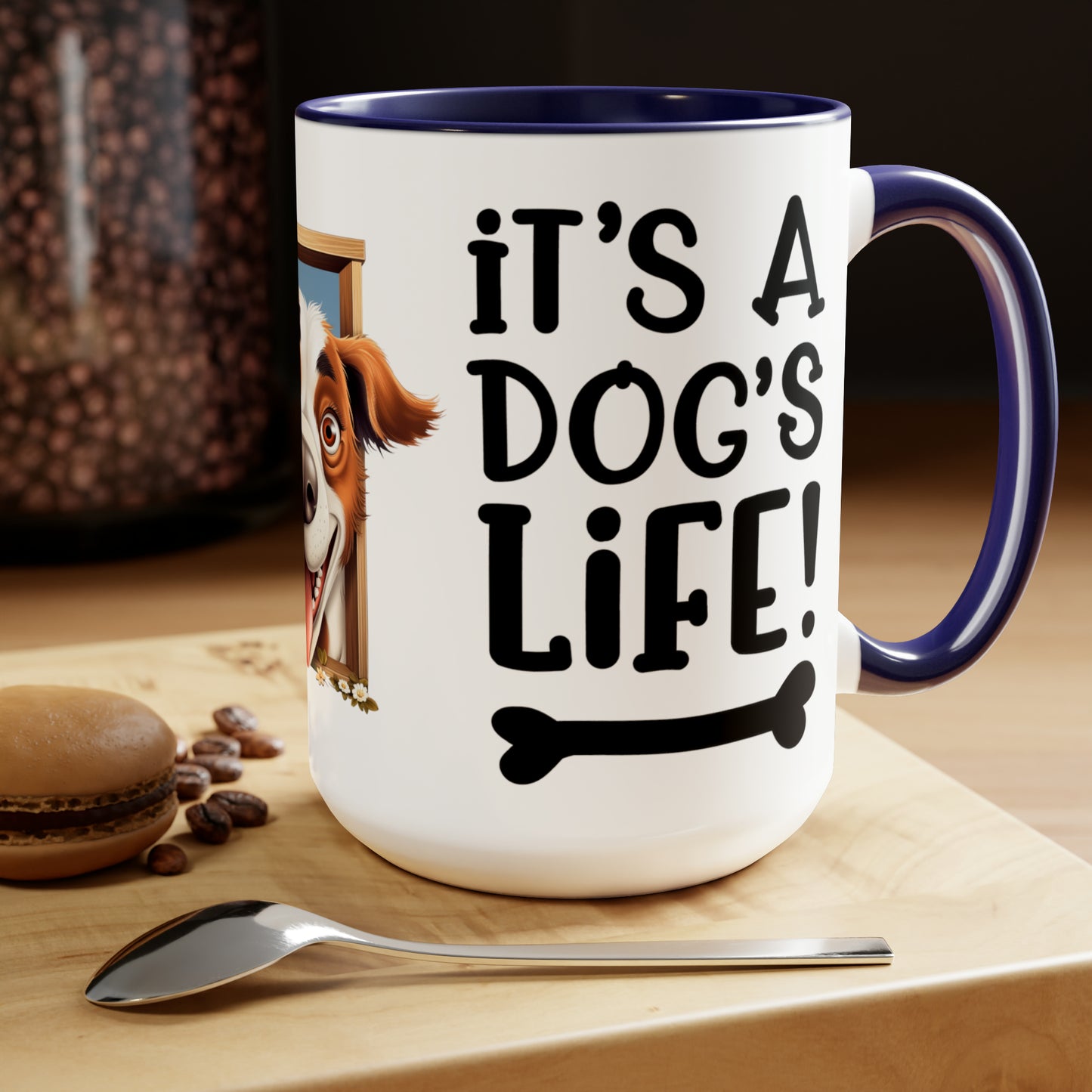 IT'S A DOG'S LIFE - Two-Tone Coffee Mug - 15oz - 5 Color Options