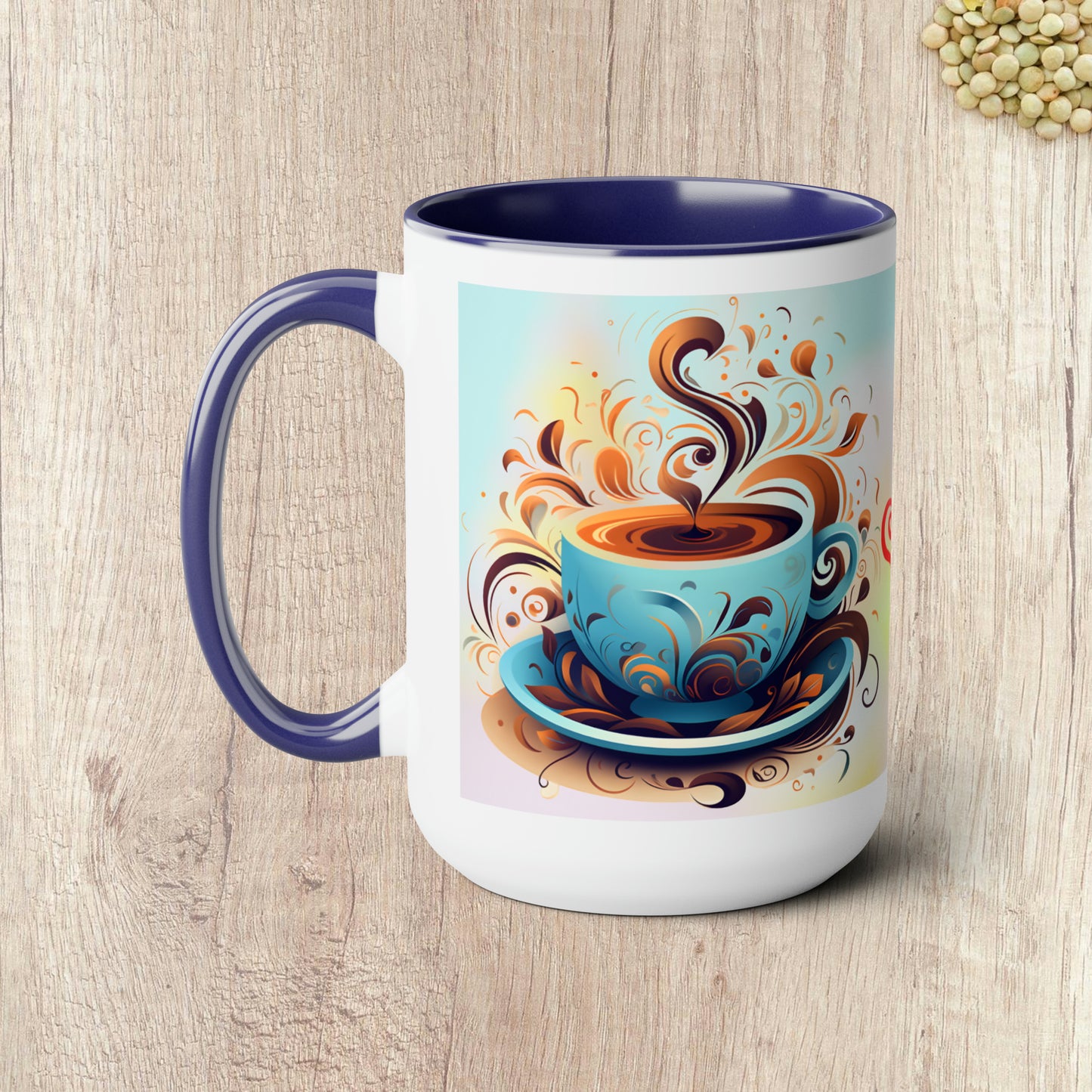 THIS HOME RUNS ON CUDDLES AND CAFFEINE  - Two-Tone Coffee Mug - 15oz - 5 Color Options