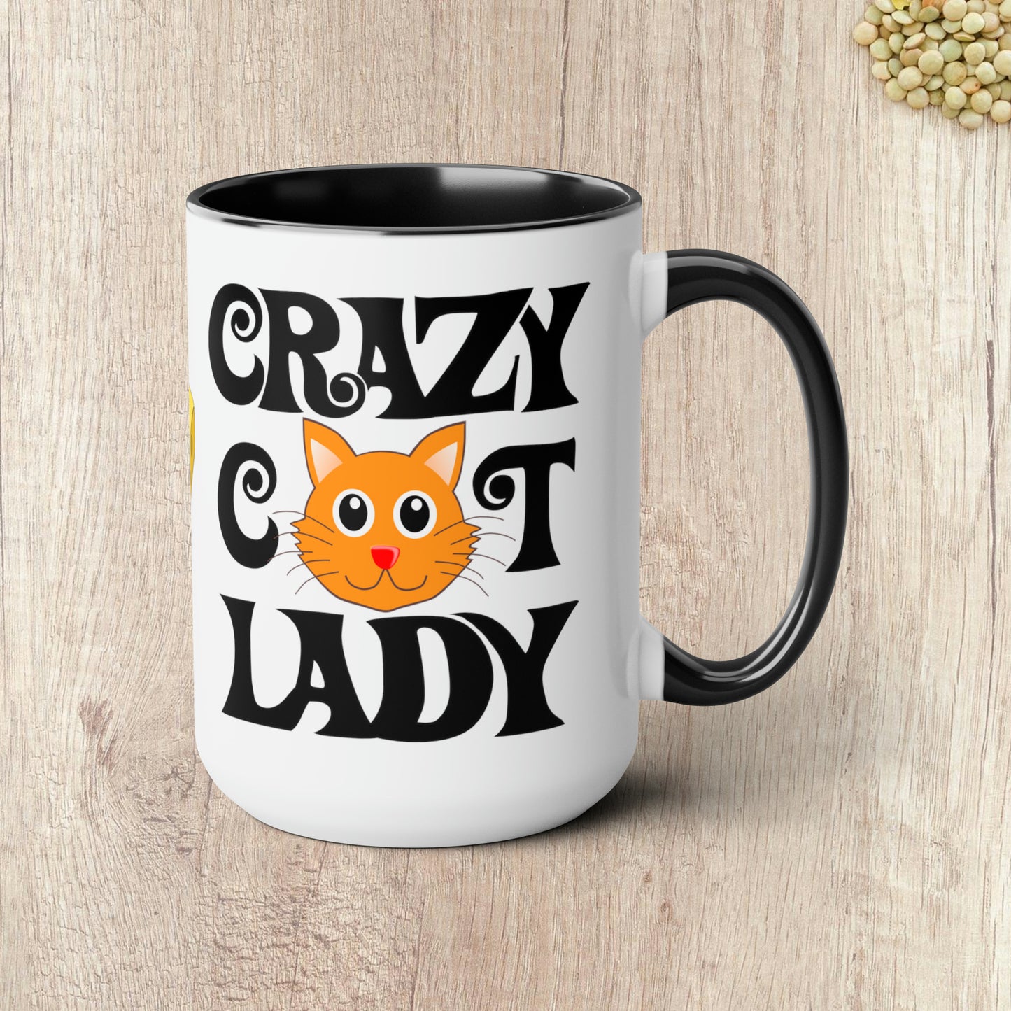 CRAZY CAT LADY - Two-Tone Coffee Mug - 15oz - 5 Color Options