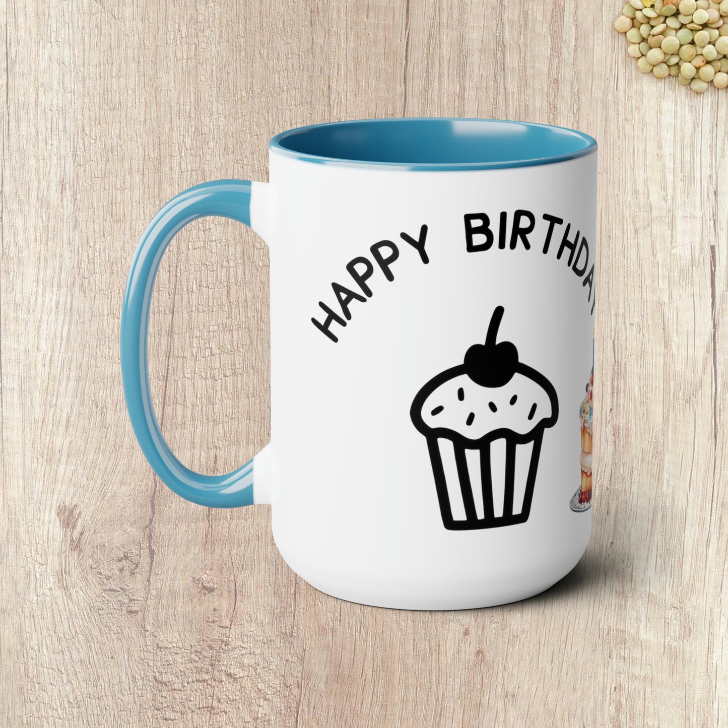 HAPPY BIRTHDAY  - Two-Tone Coffee Mug - 15oz - 5 Color Options