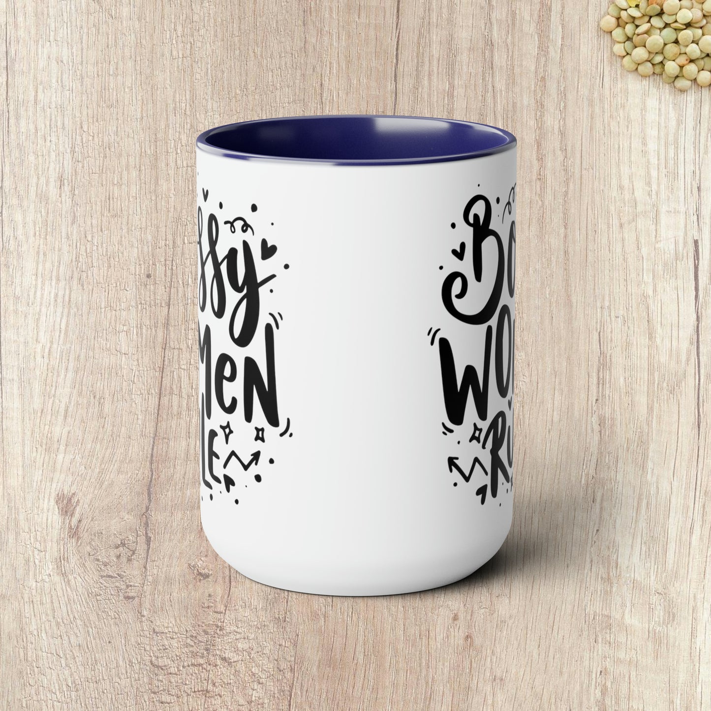 BOSSY WOMEN RULE  - Two-Tone Coffee Mug - 15oz - 5 Color Options