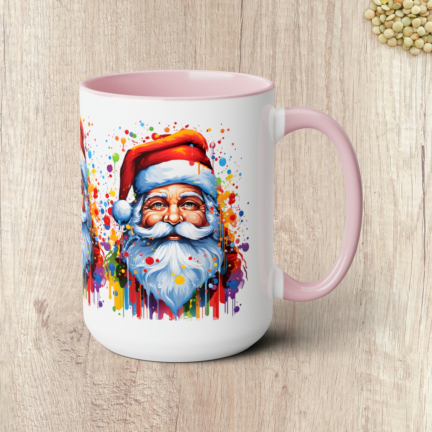 SANTA  - Two-Tone Coffee Mug - 15oz - 5 Color Options