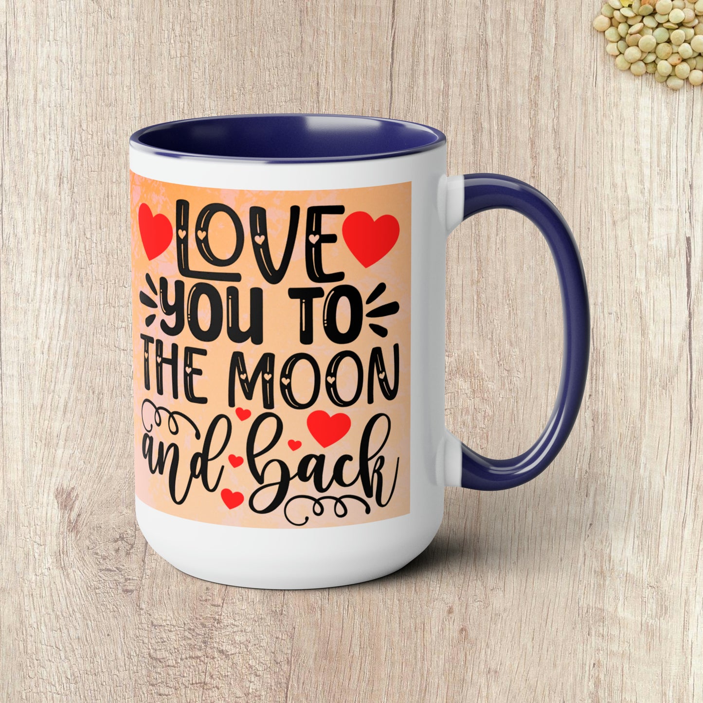 LOVE YOU TO THE MOON AND BACK - DRAGONFLY  - Two-Tone Coffee Mug - 15oz - 5 Color Options