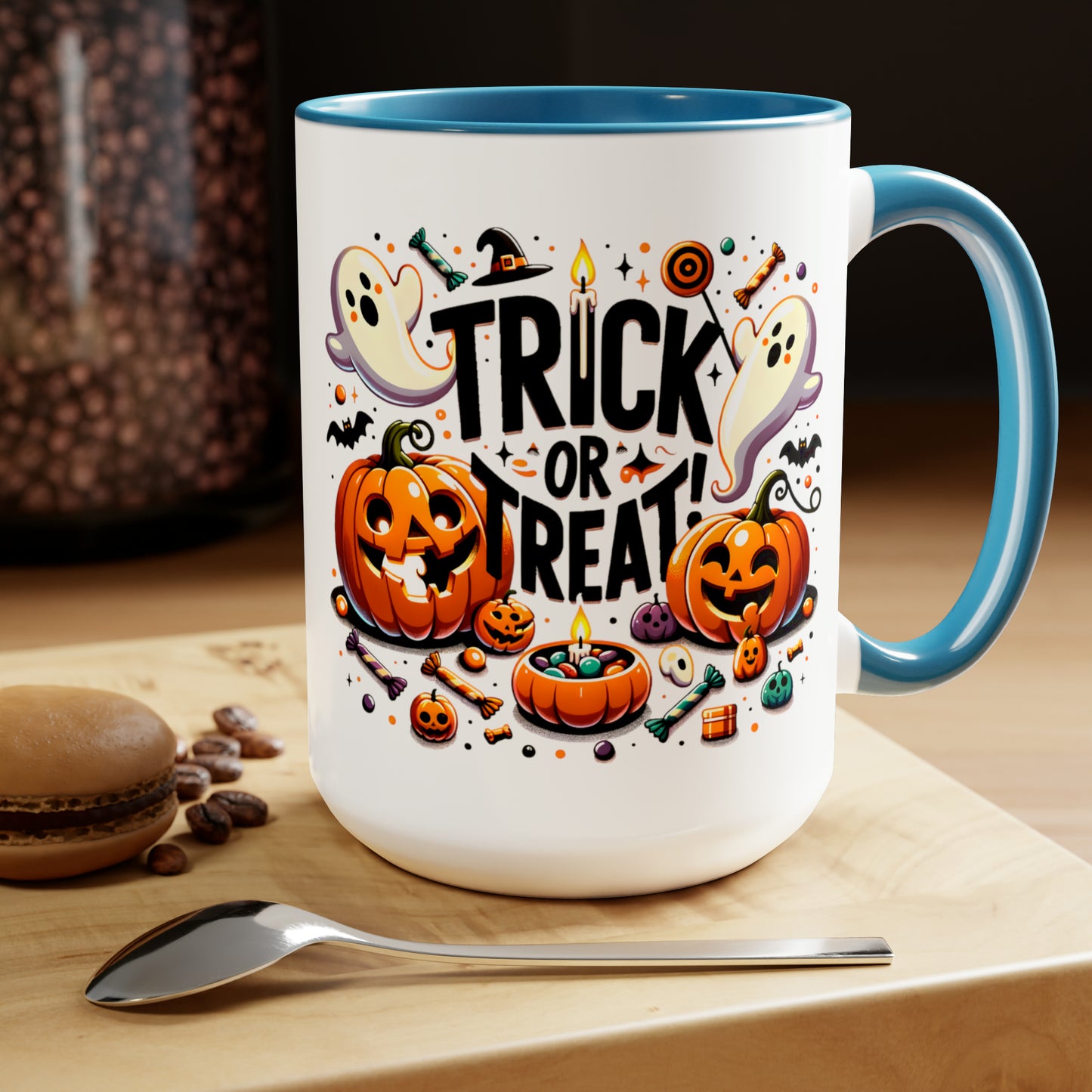 TRICK OR TREAT - Two-Tone Coffee Mug - 15oz - 5 Color Options