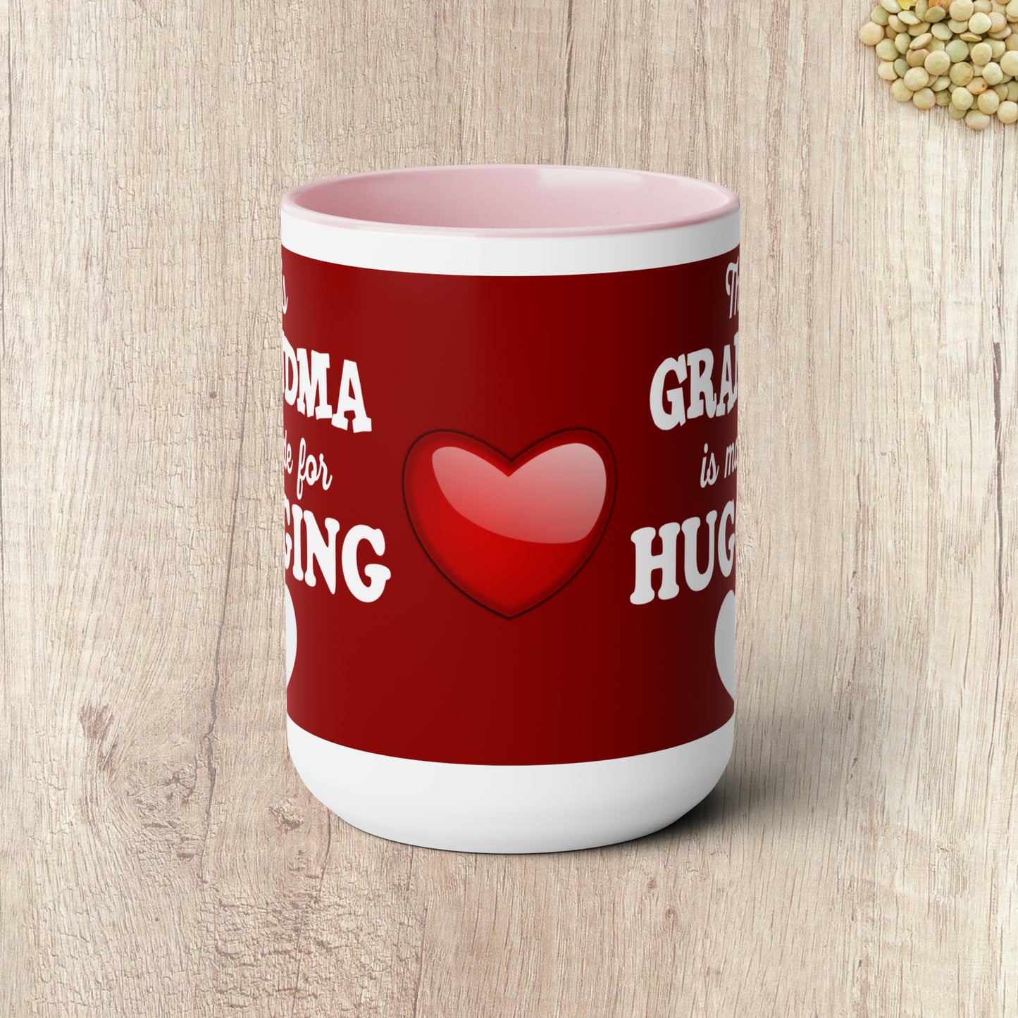 THIS GRANDMA IS MADE FOR HUGGING - Two-Tone Coffee Mug - 15oz - 5 Color Options