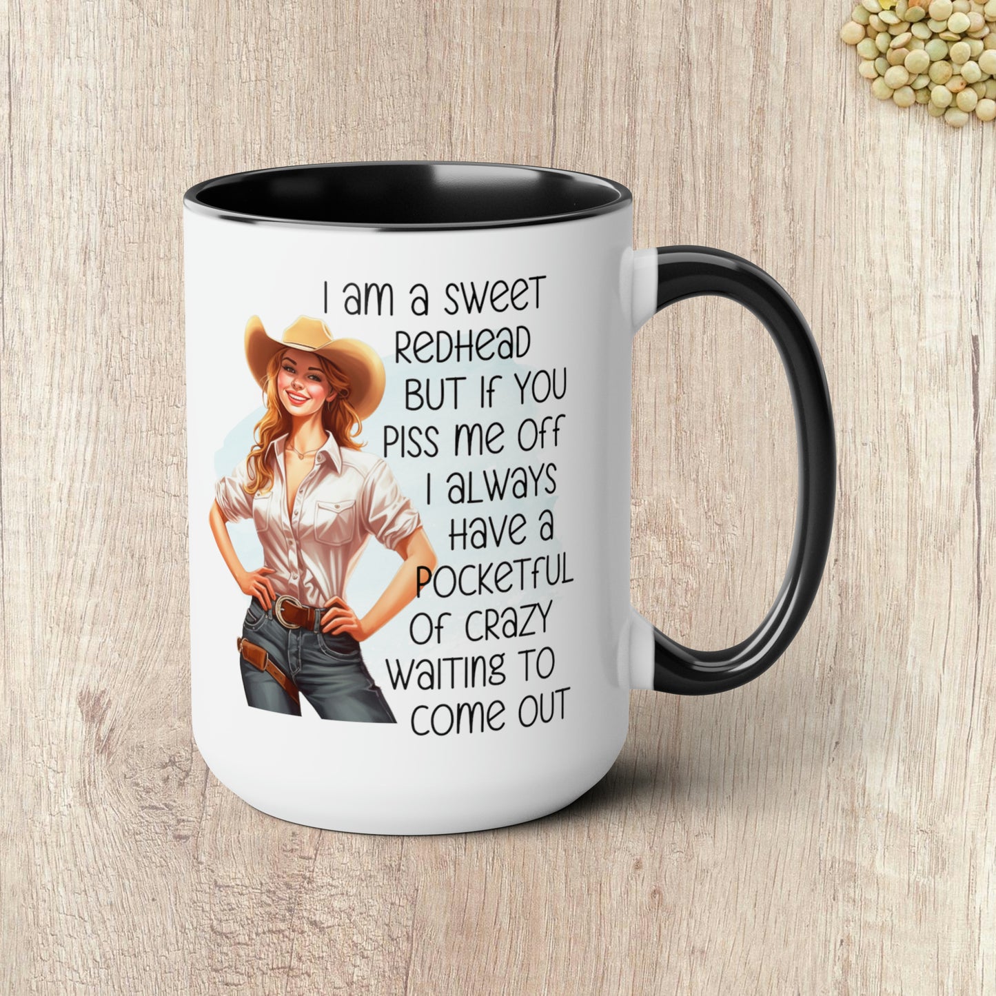 SWEET REDHEAD  - Two-Tone Coffee Mug - 15oz - 5 Color Options