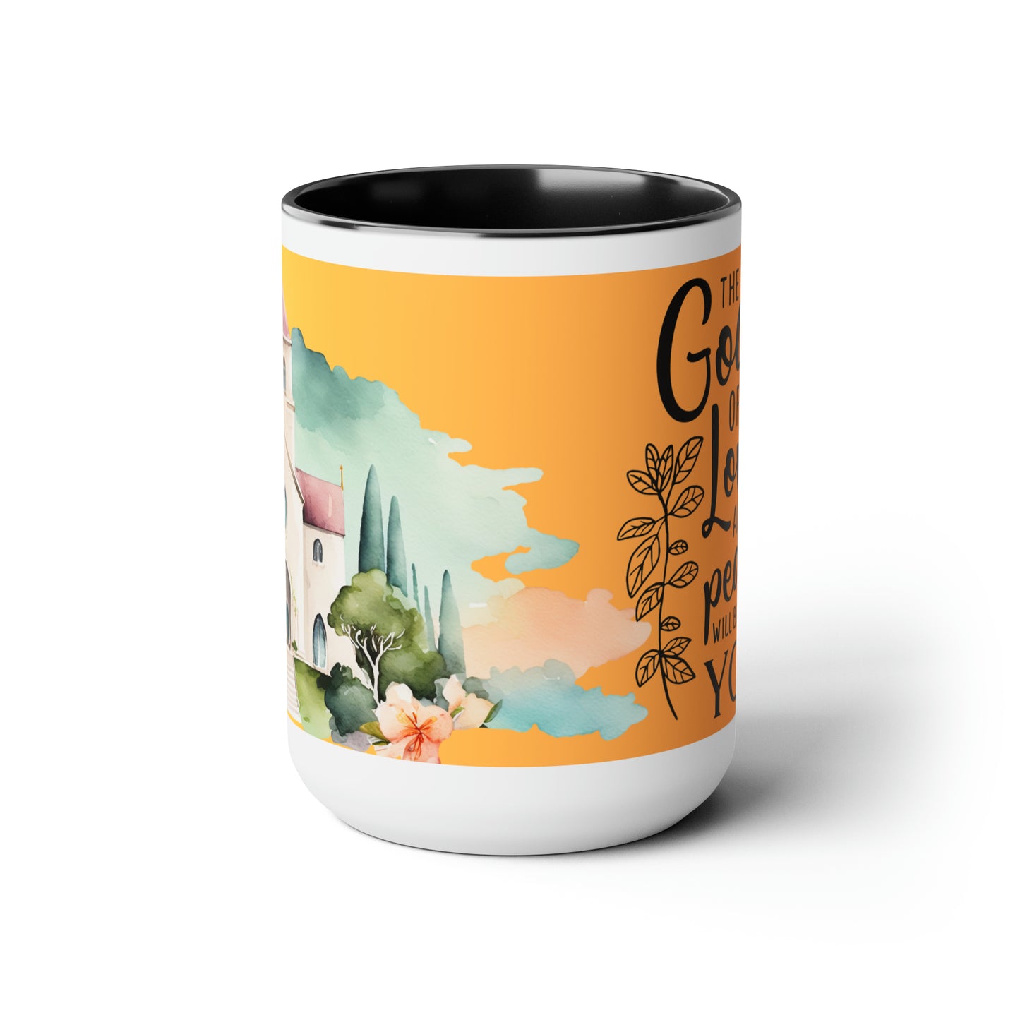 The God Of Love And Peace Be With You - Two-Tone Coffee Mugs, 15oz